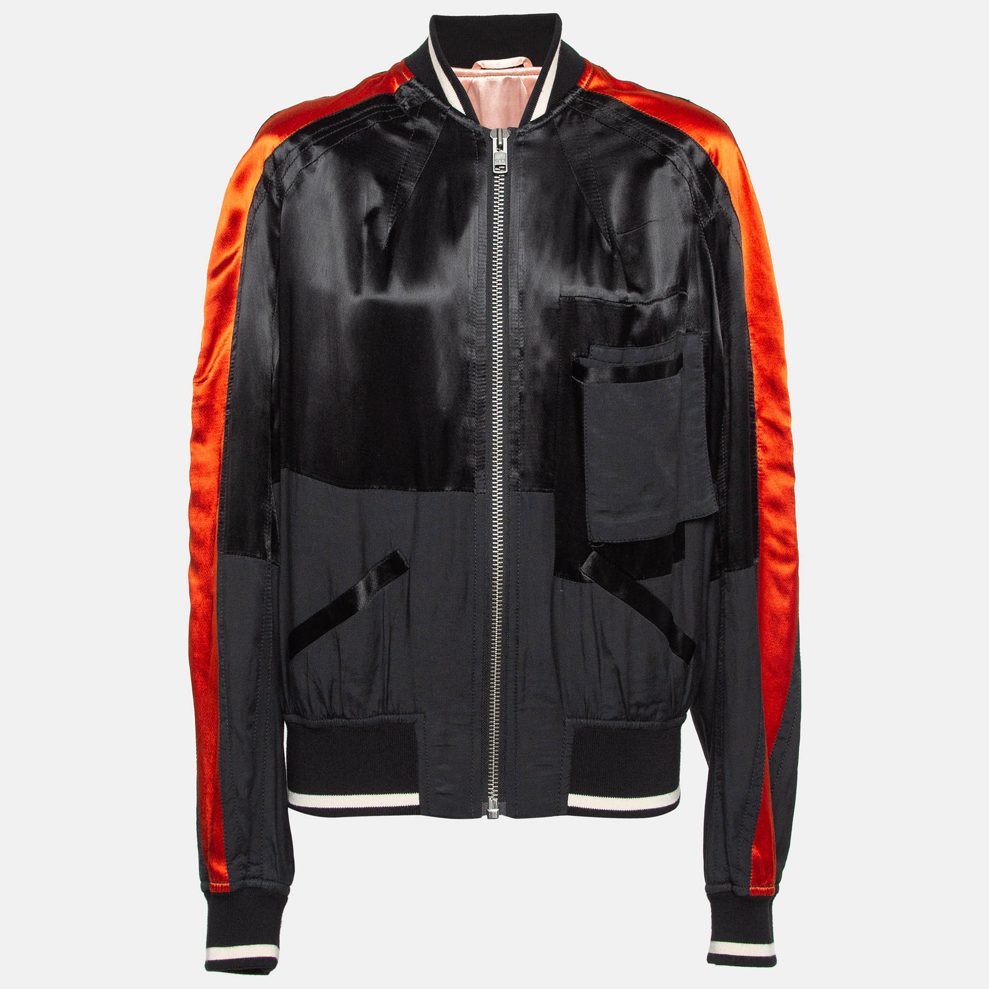 Haider Ackermann Black Satin Bomber Jacket Haider Ackermann Black Satin Bomber Jacket