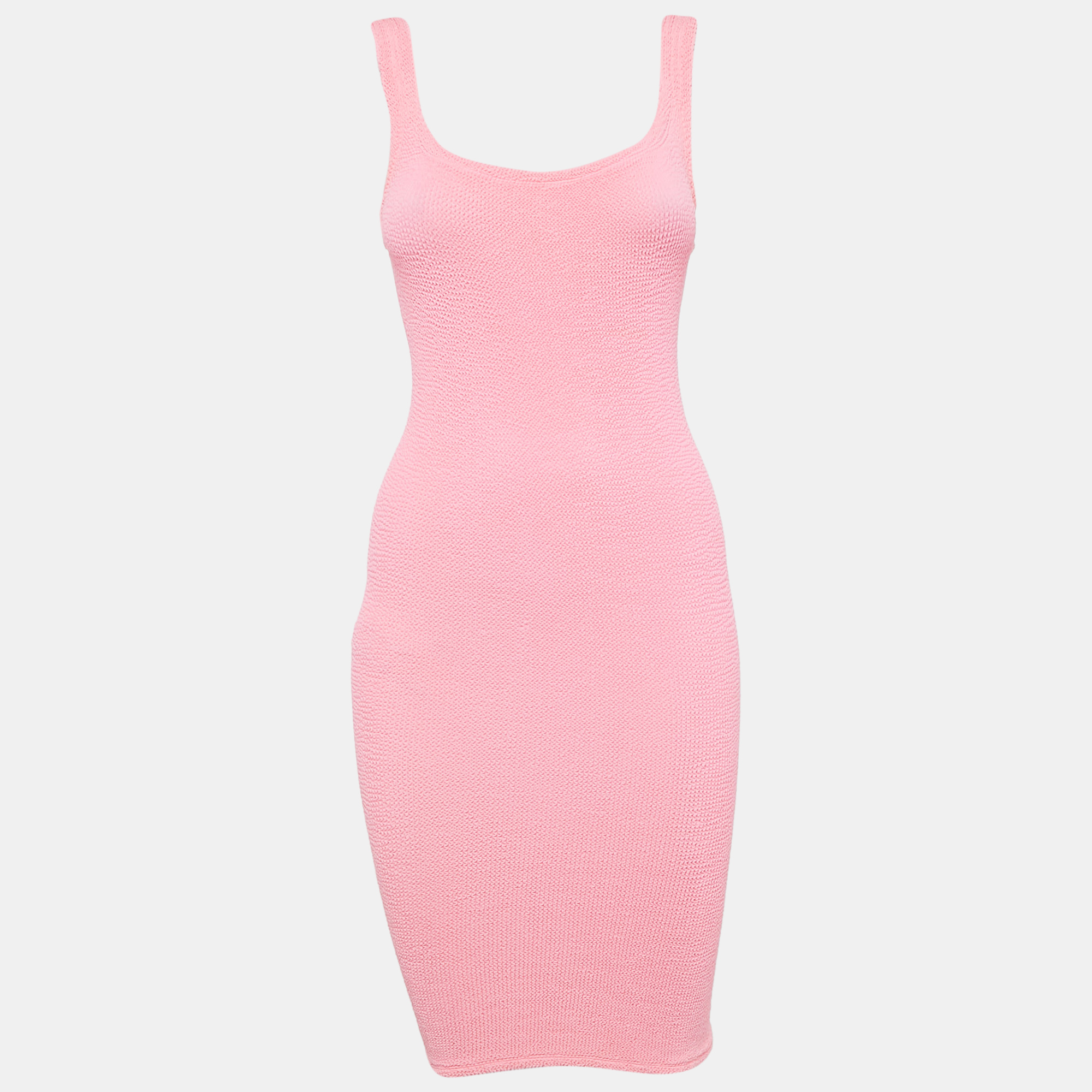 Hunza G Pink Textured Jersey Tank Top