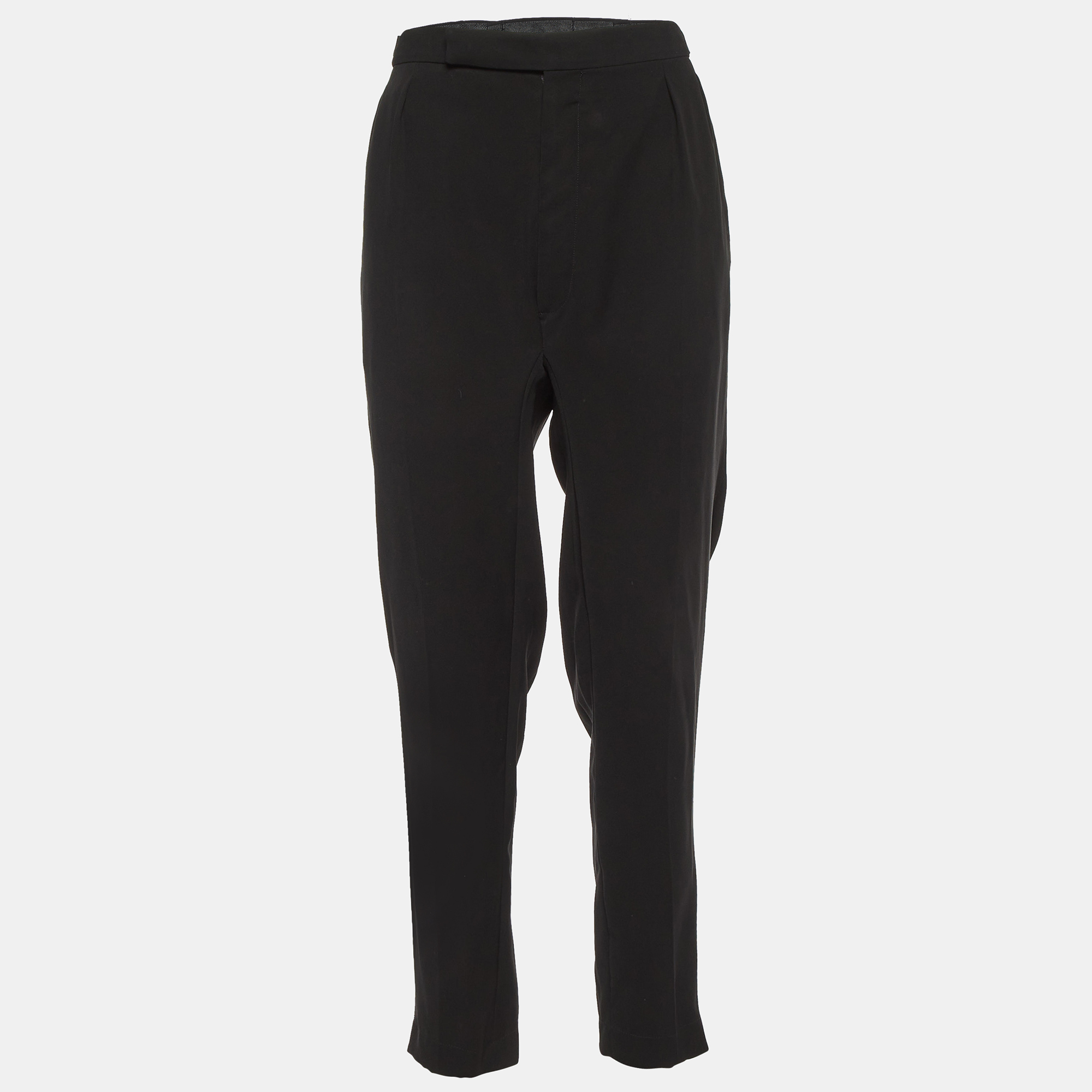 Lanvin Black Crepe Tapered Trousers