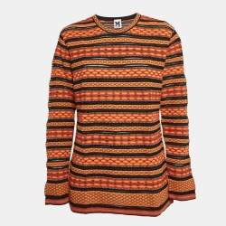 M Missoni OrangeMulticolor Patterned Knit Long Sleeve Top M Missoni OrangeMulticolor Patterned Knit Long Sleeve Top