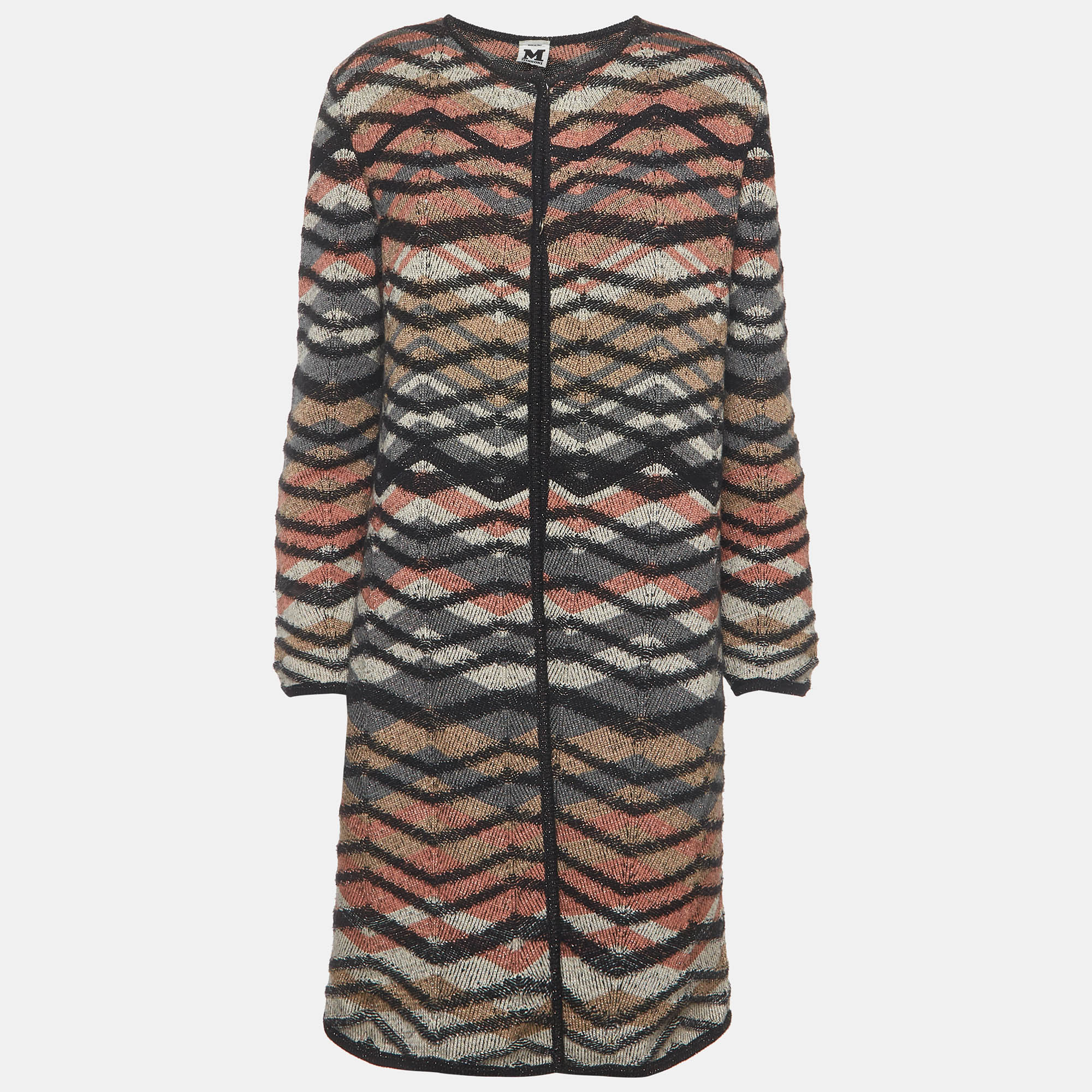 M Missoni Multicolour Zigzag Knit Long Cardigan M Missoni Multicolour Zigzag Knit Long Cardigan