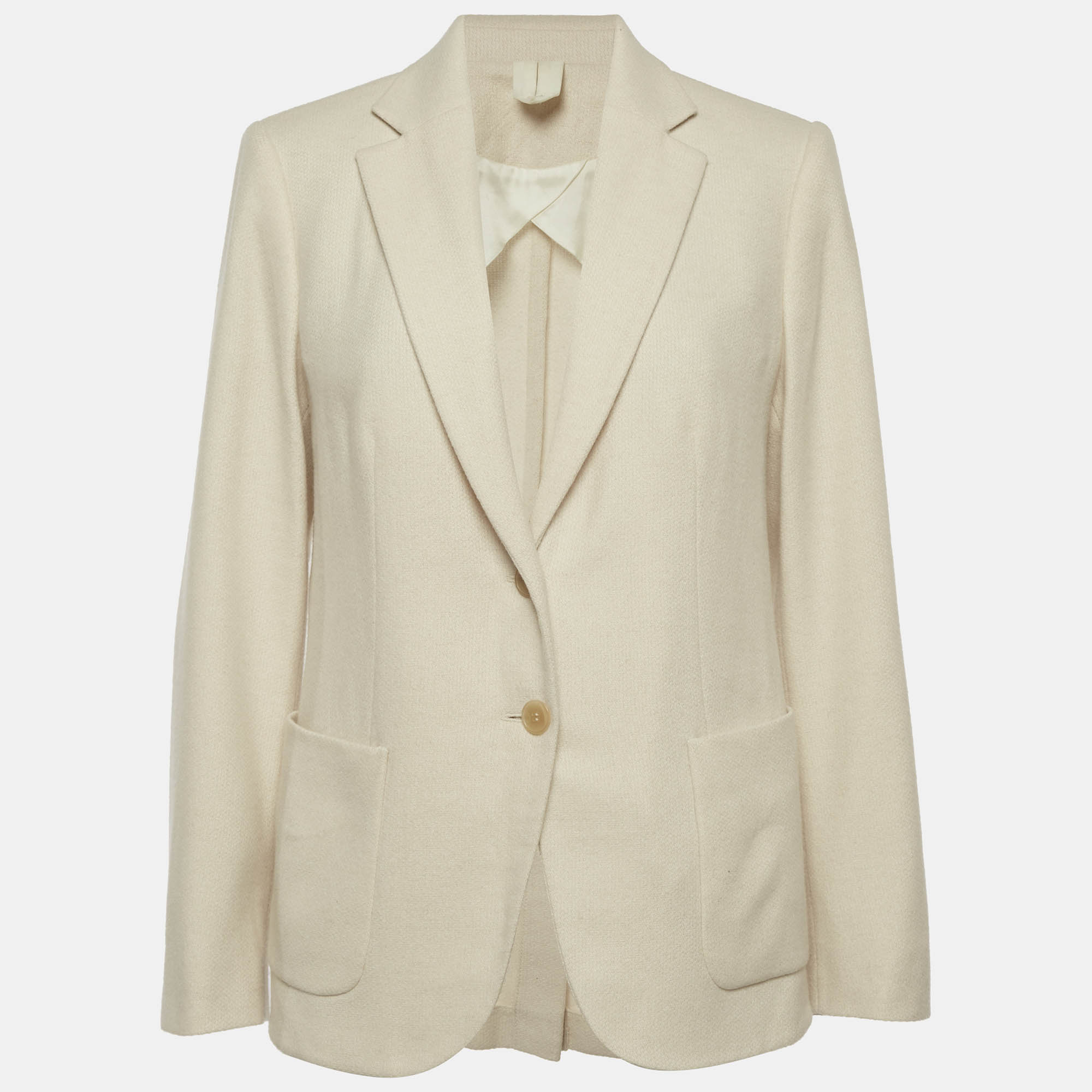 Max Mara Cream Wool Blend Regular Fit Blazer Max Mara Cream Wool Blend Regular Fit Blazer
