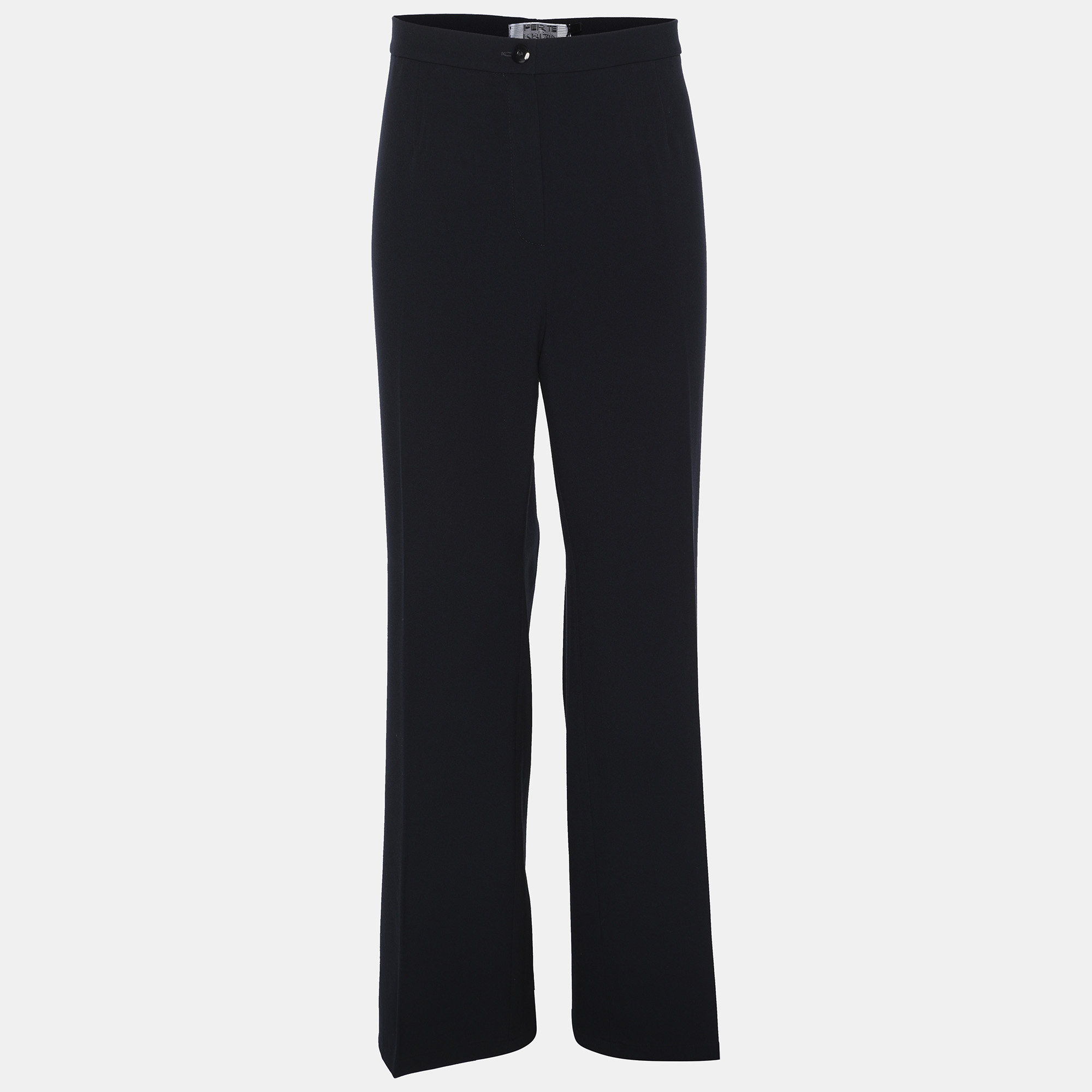 Perte by Krizia Navy Blue Jersey Trousers