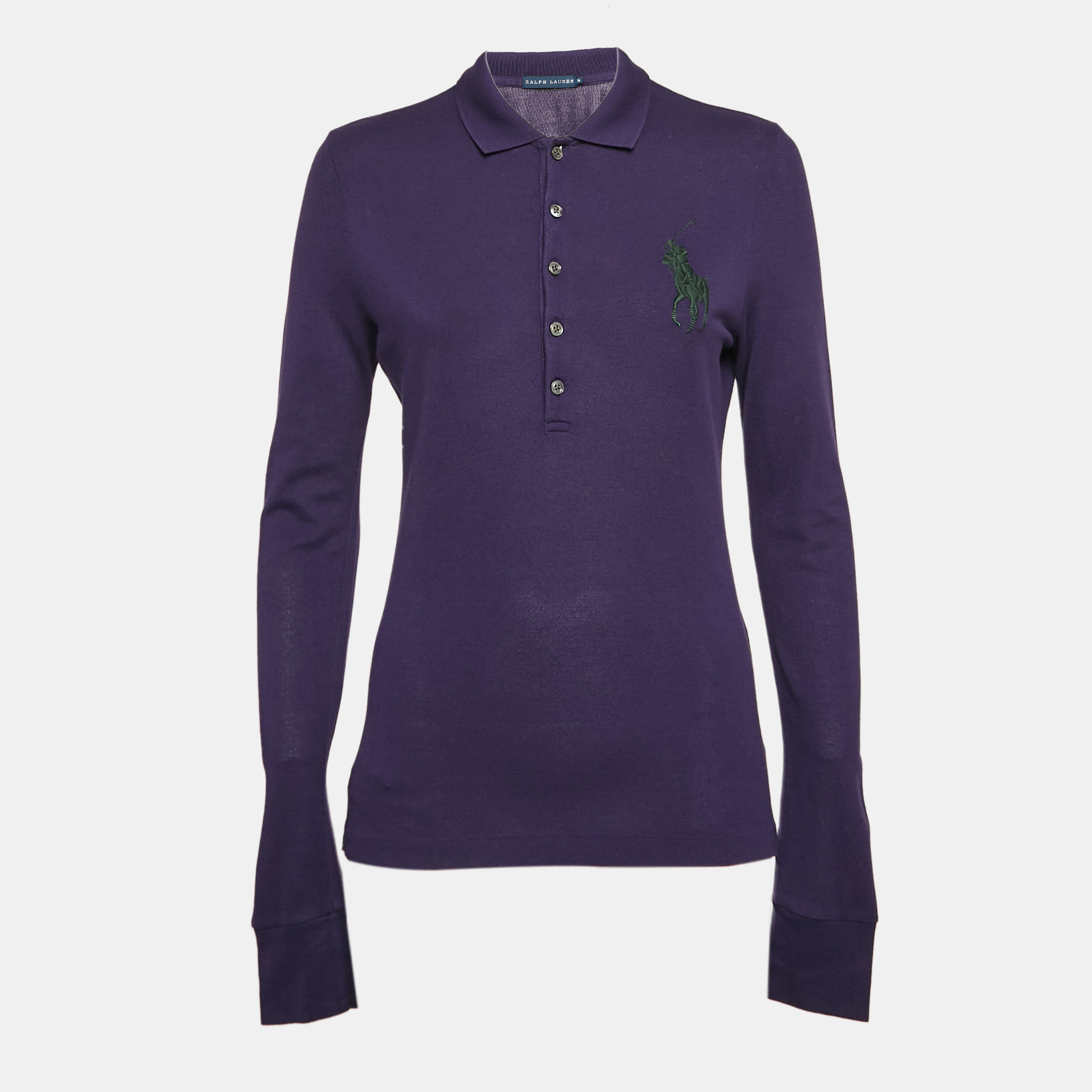 Polo Ralph Lauren Purple Cotton Pique Long Sleeve Polo Shirt