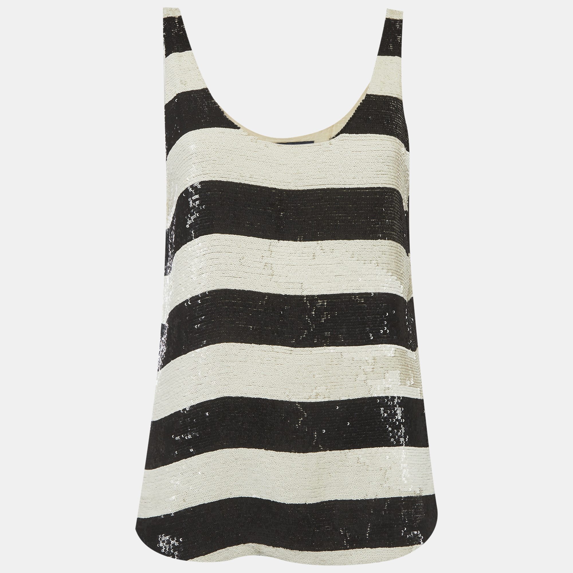 Ralph Lauren WhiteBlack Stripe Sequin Tank Top Ralph Lauren WhiteBlack Stripe Sequin Tank Top