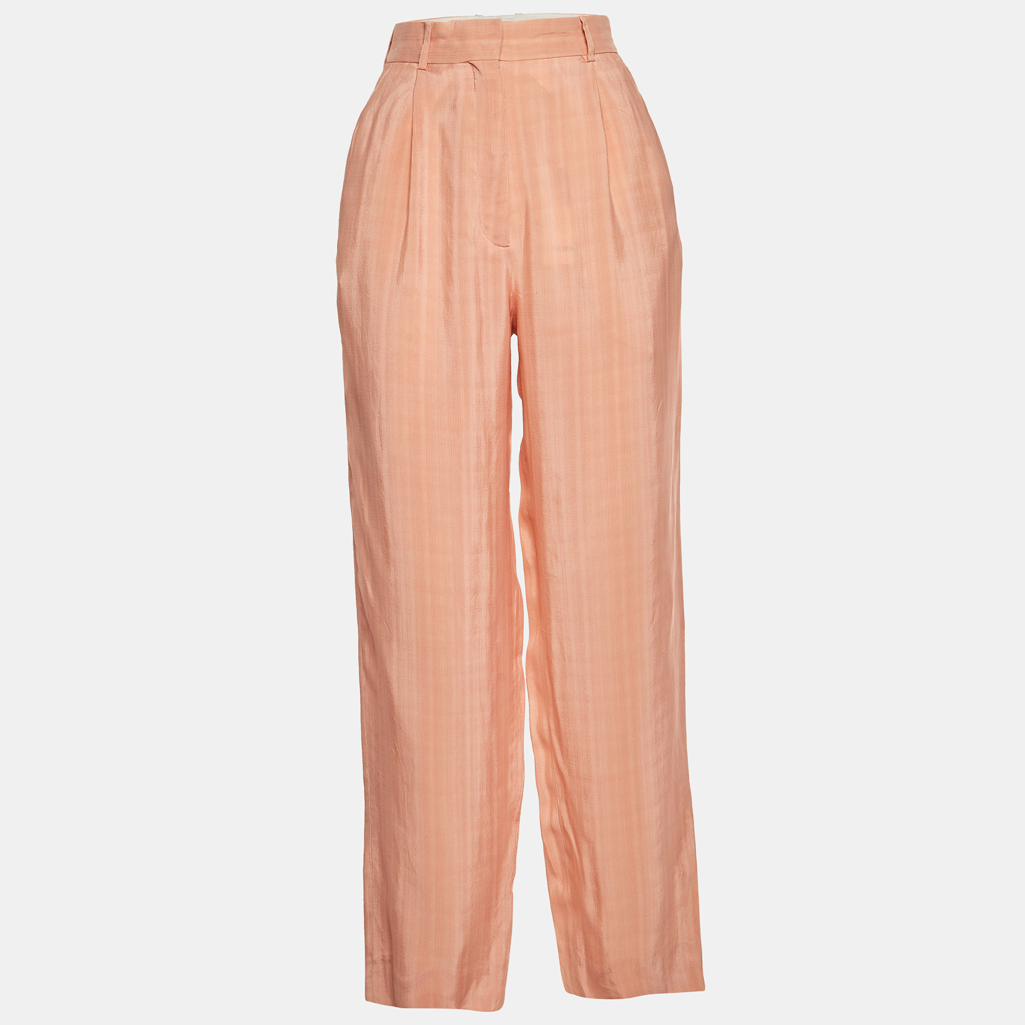 Sandro Pink Striped Cotton Trousers
