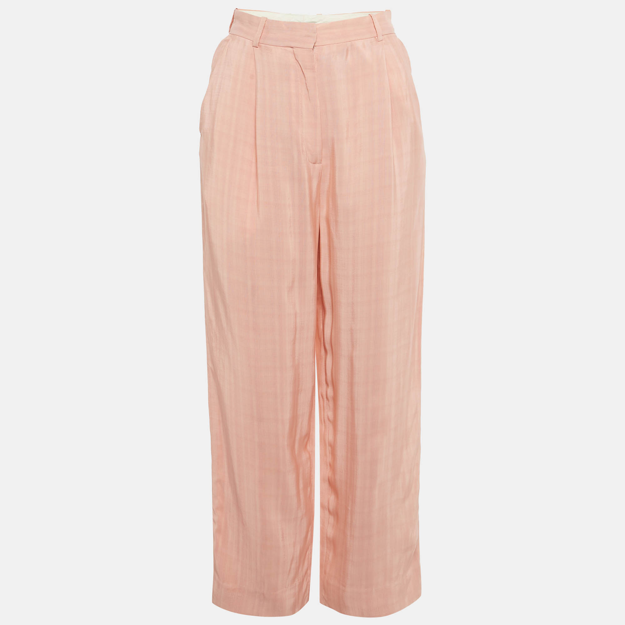 Sandro Poudre Pink Crepe Straight Fit Trousers Sandro Poudre Pink Crepe Straight Fit Trousers