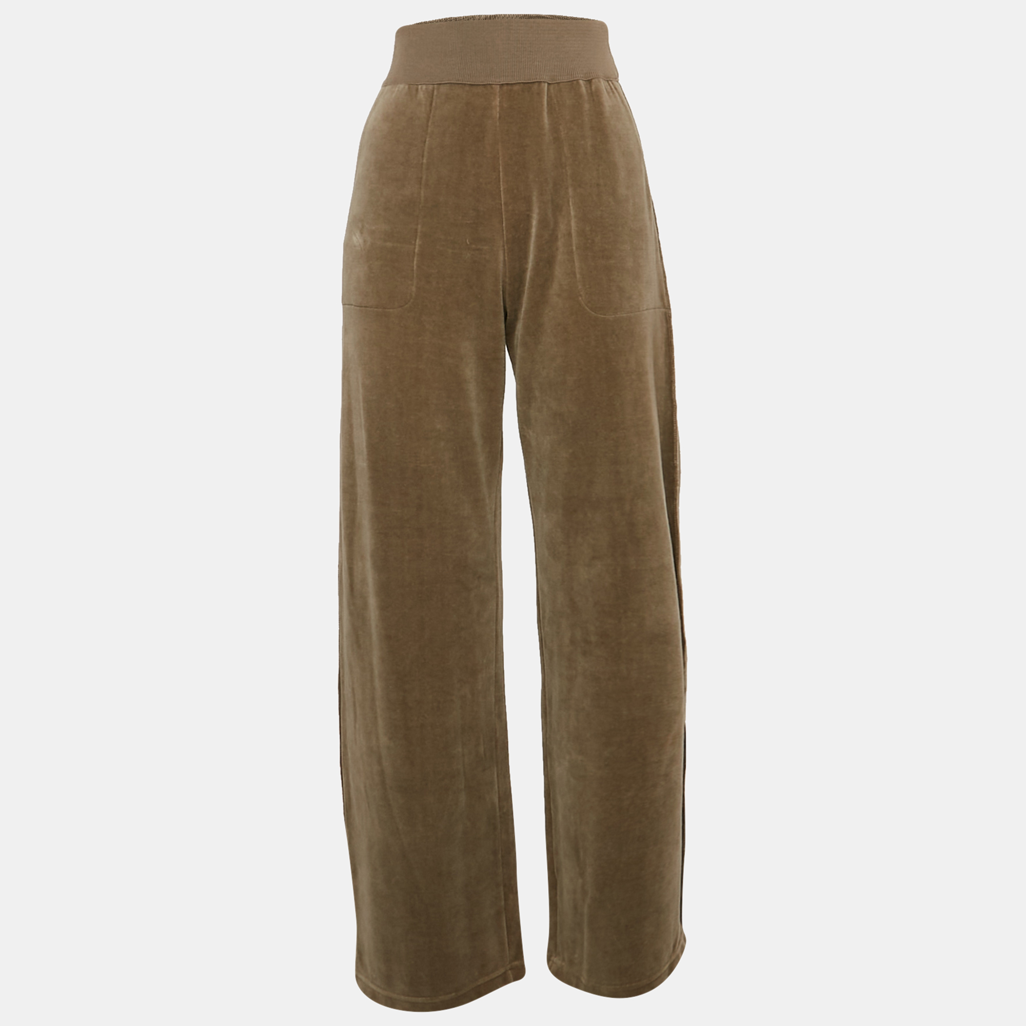 Sonia Rykiel Grey Velvet Wide-Leg Trousers Sonia Rykiel Grey Velvet Wide-Leg Trousers
