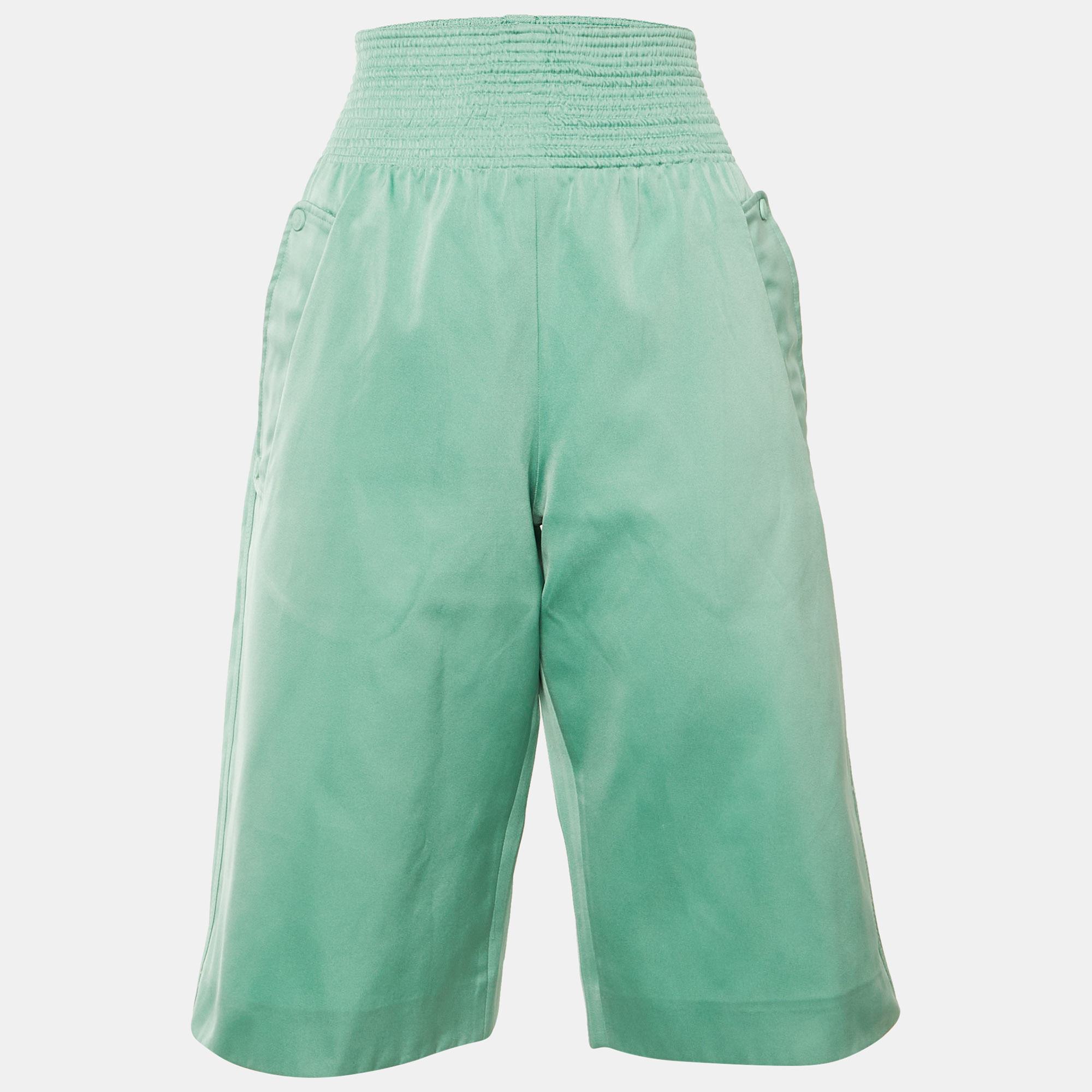 Sportmax Mint Green Satin Bermuda Shorts