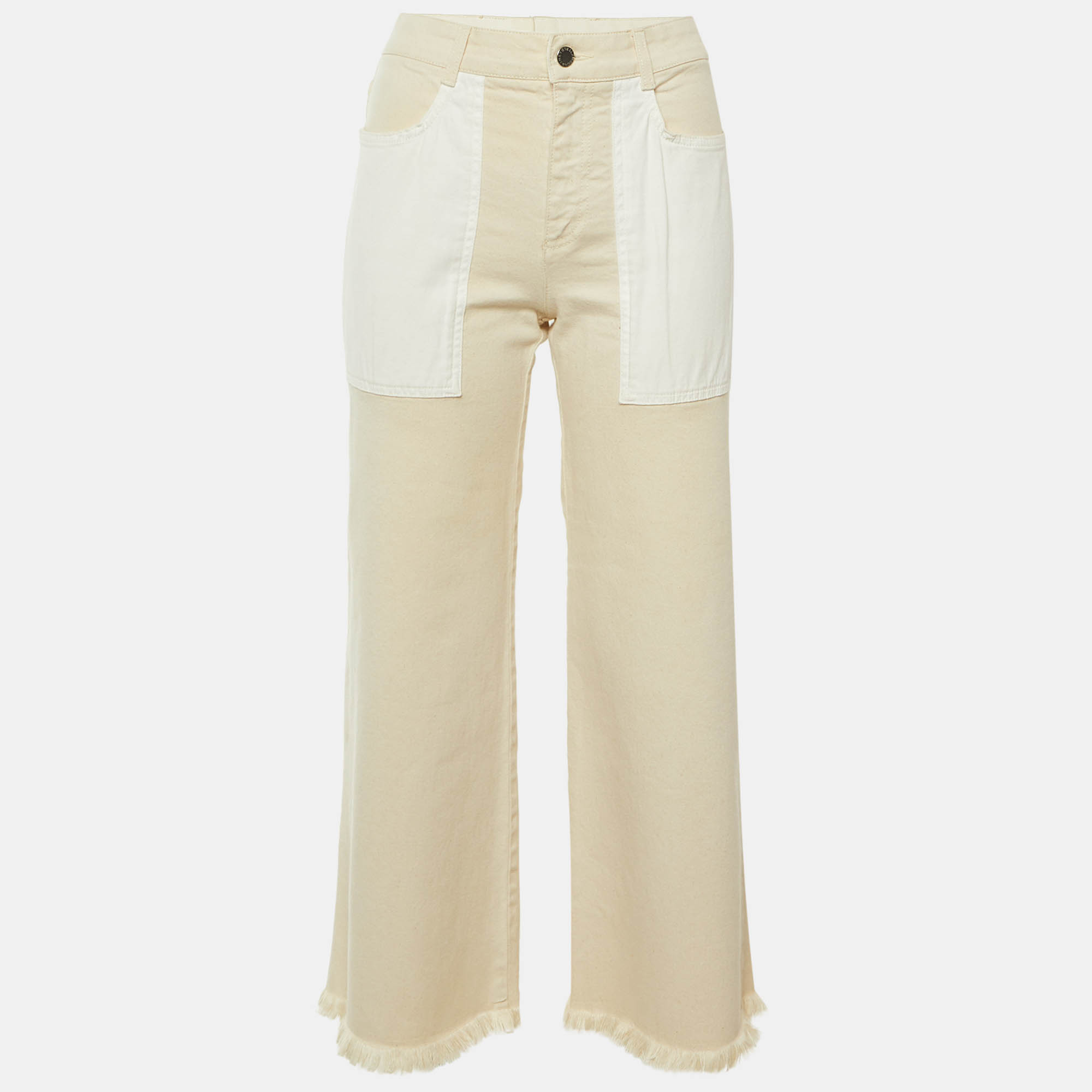 Stella McCartney Beige Denim Frayed Hem Jeans S Waist “ Stella McCartney Beige Denim Frayed Hem Jeans S Waist “