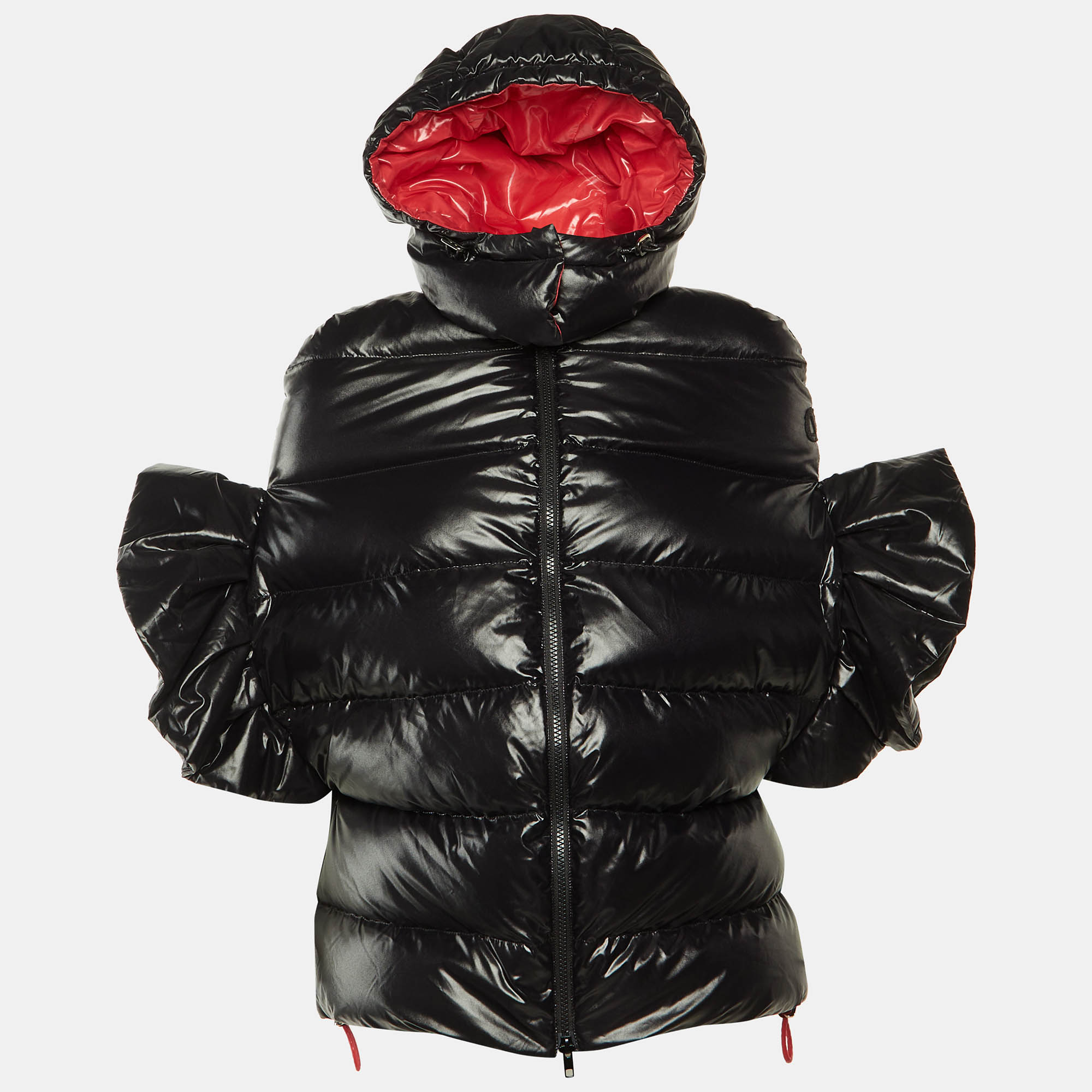 Valentino Black Nylon Hooded Puffer Jacket