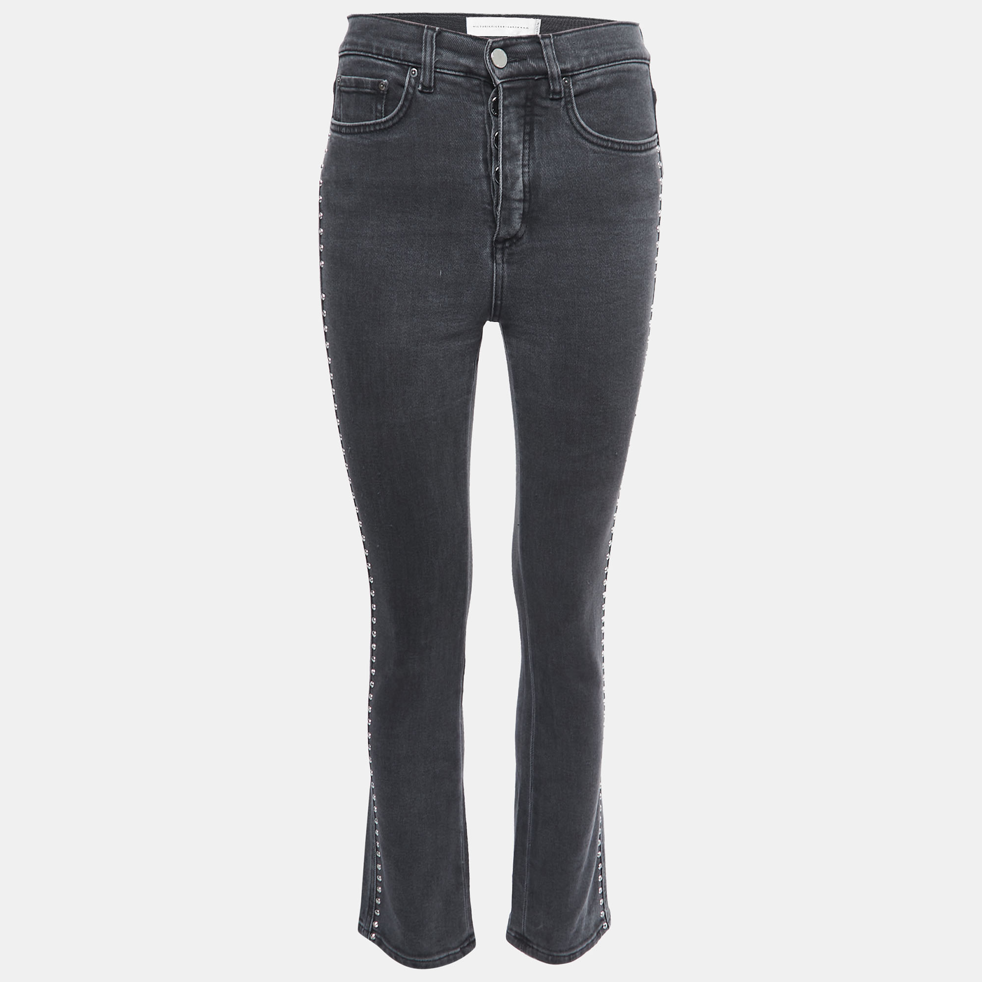 Victoria Victoria Beckham Grey Denim Studded Jeans S Waist “ Victoria Victoria Beckham Grey Denim Studded Jeans S Waist “