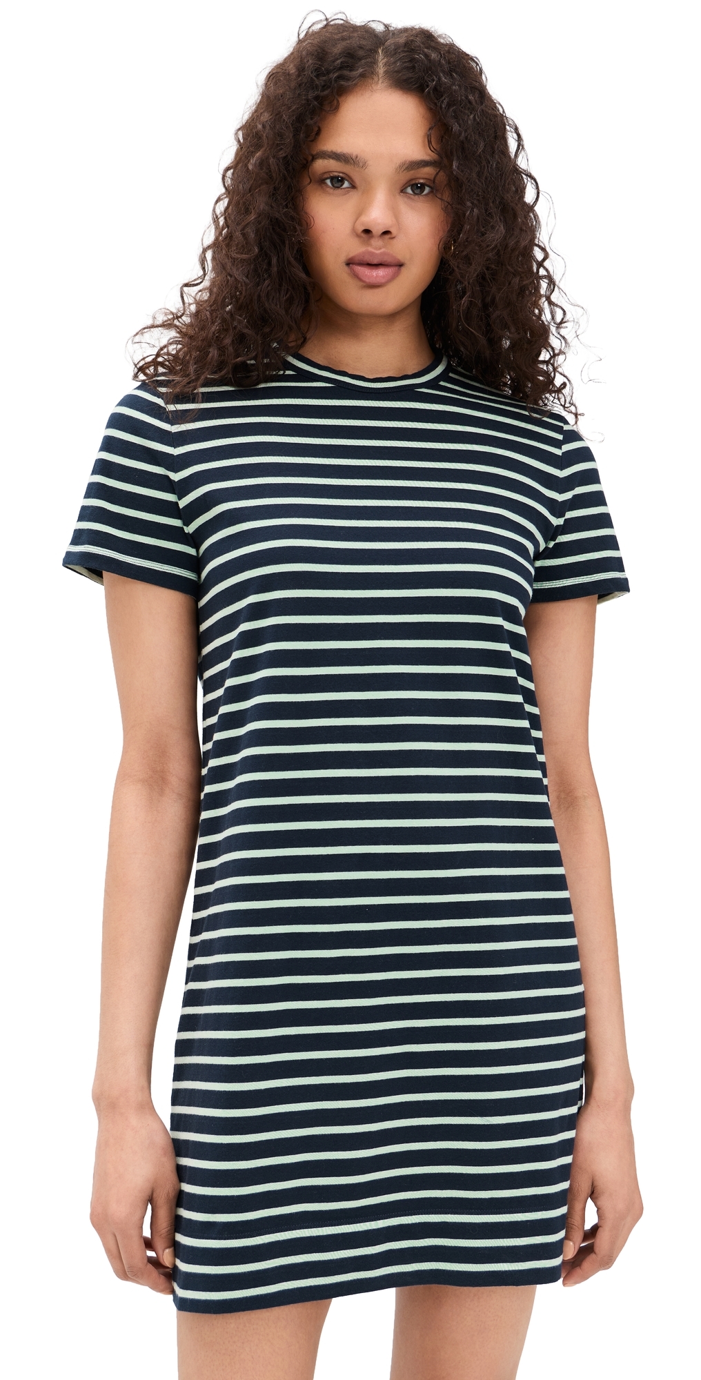 Madewell Knit Shirt Mini Dress Dark Navy Stripe X Madewell Knit Shirt Mini Dress Dark Navy Stripe X