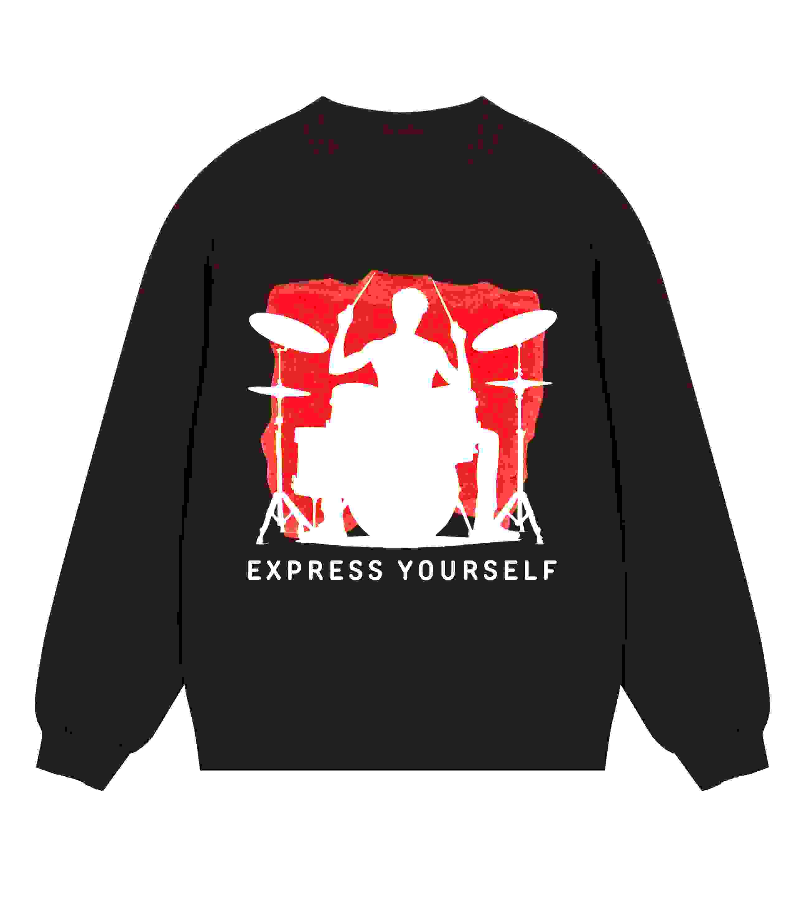 Bold Beats – Drummer Silhouette Sweatshirt – Maroon M men Bold Beats – Drummer Silhouette Sweatshirt – Maroon M men