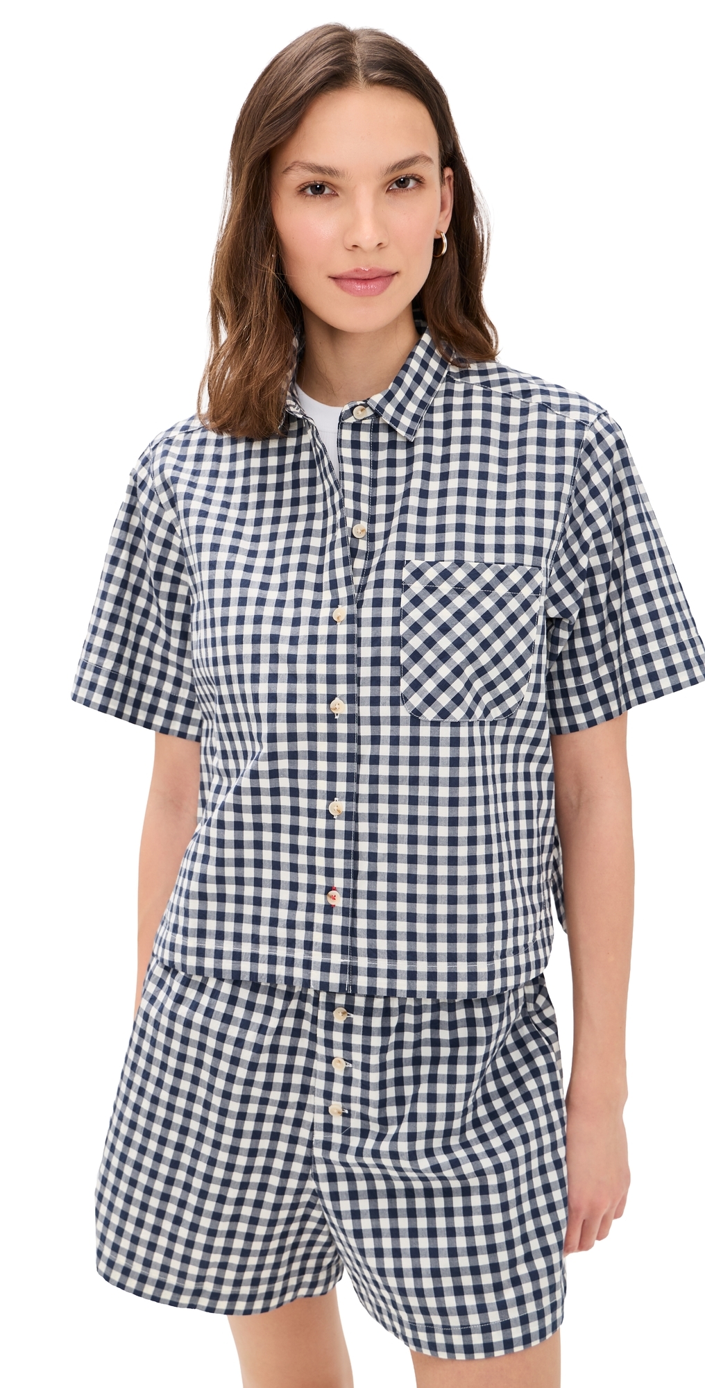 Marine Layer Jordie Poplin Shirt NavyWhite Gingham Marine Layer Jordie Poplin Shirt NavyWhite Gingham