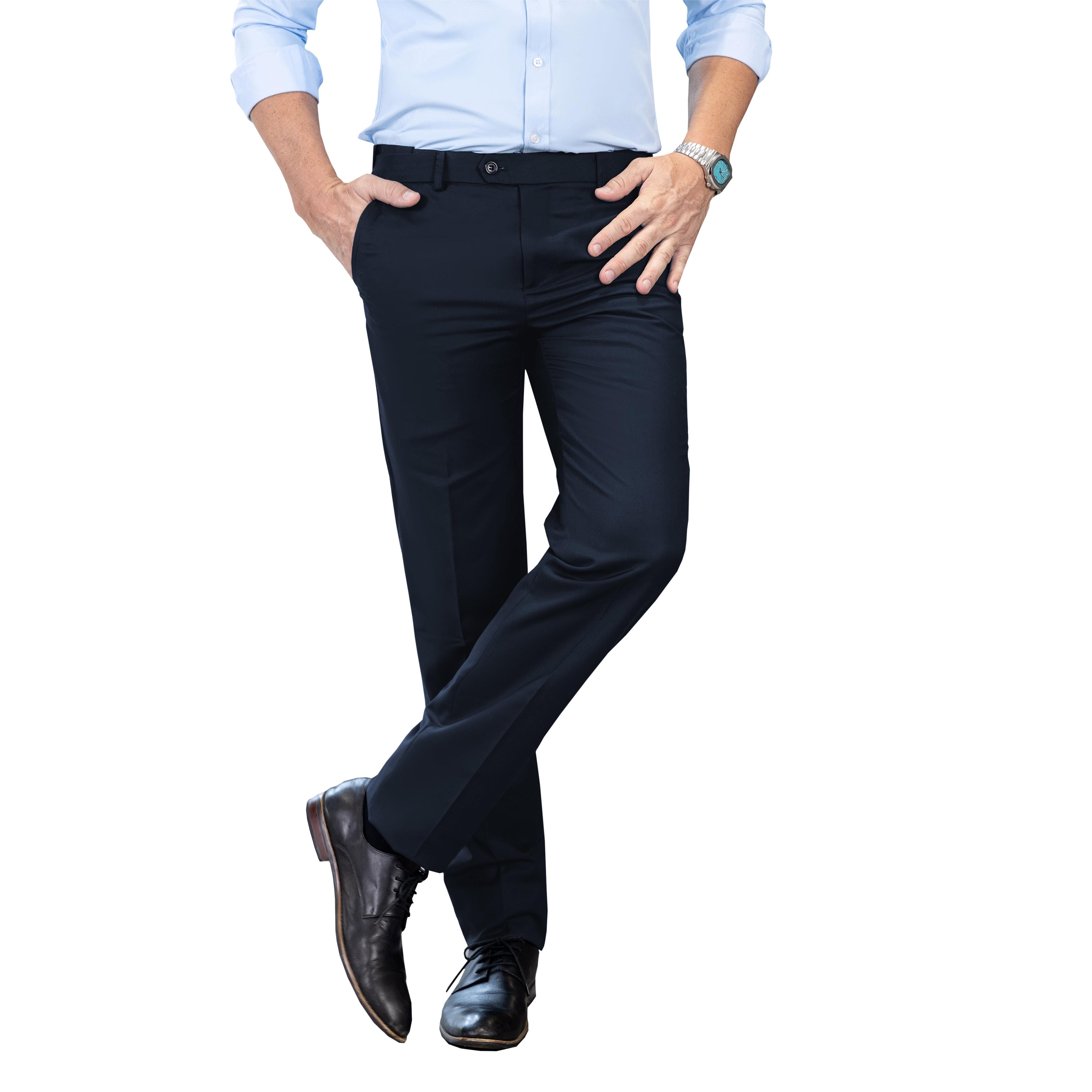 Men’s Formal Suit Pants Regular Fit Trousers – Navy W x L Men’s Formal Suit Pants Regular Fit Trousers – Navy W x L