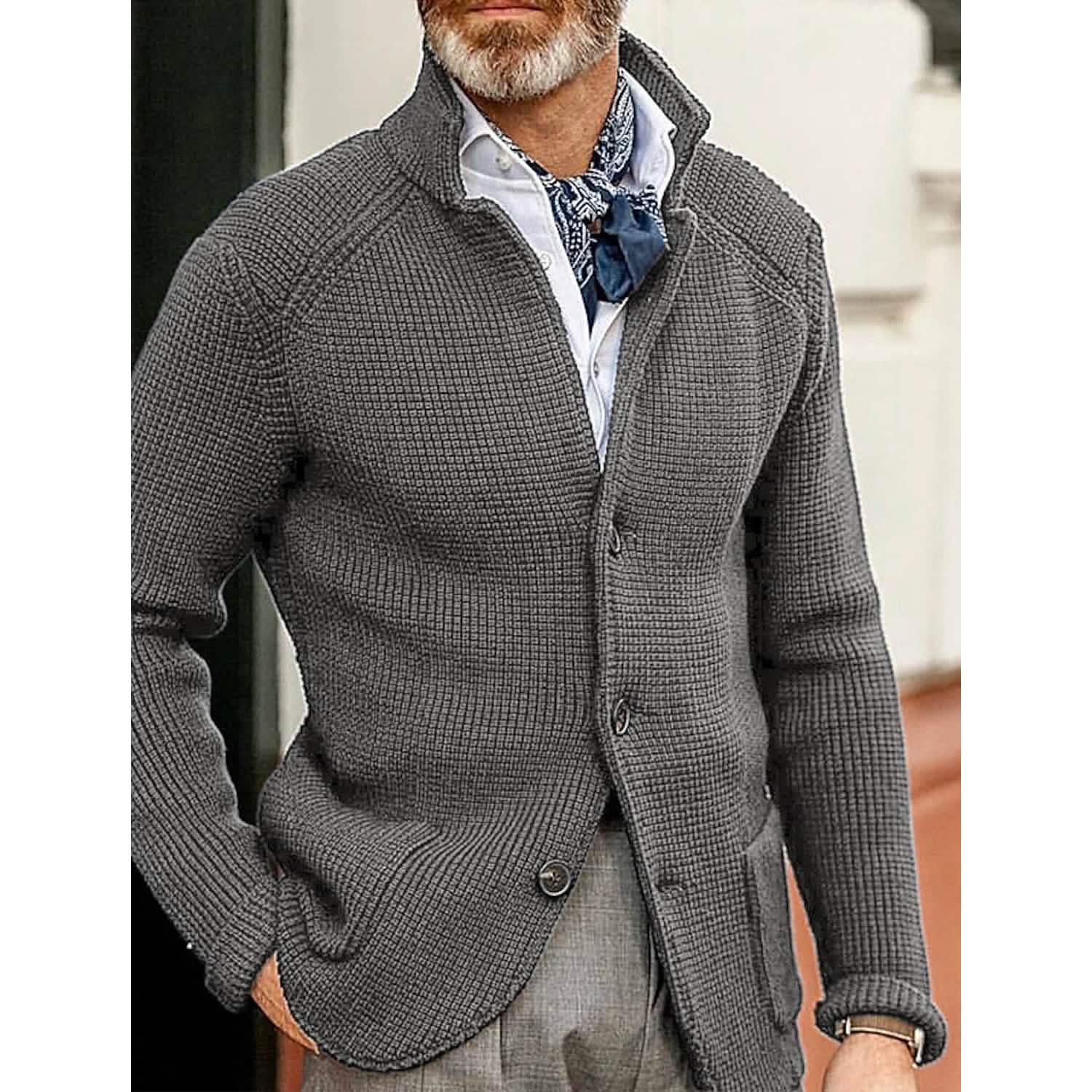Men’s Cardigan Solid Color Sweater Men’s Cardigan Solid Color Sweater