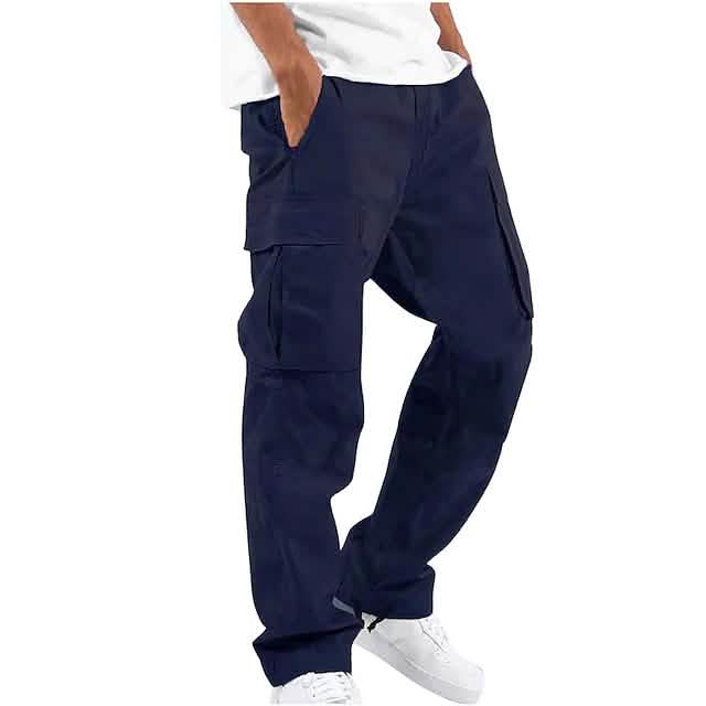 Men’s Cargo Pants Trousers Drawstring Elastic Waist Multi Pocket Men’s Cargo Pants Trousers Drawstring Elastic Waist Multi Pocket