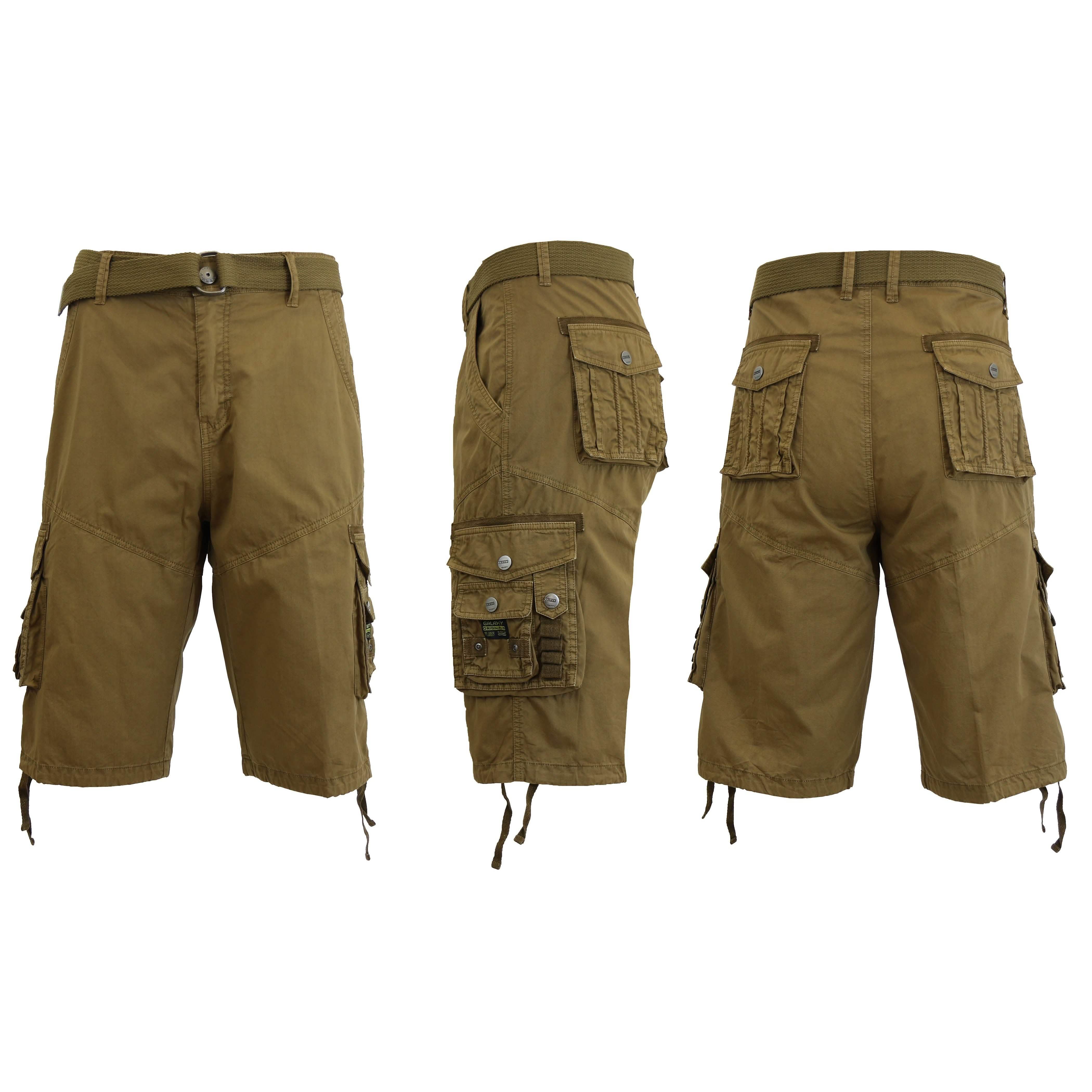 Men’s Distressed Vintage Belted Cargo Utility Shorts Men’s Distressed Vintage Belted Cargo Utility Shorts