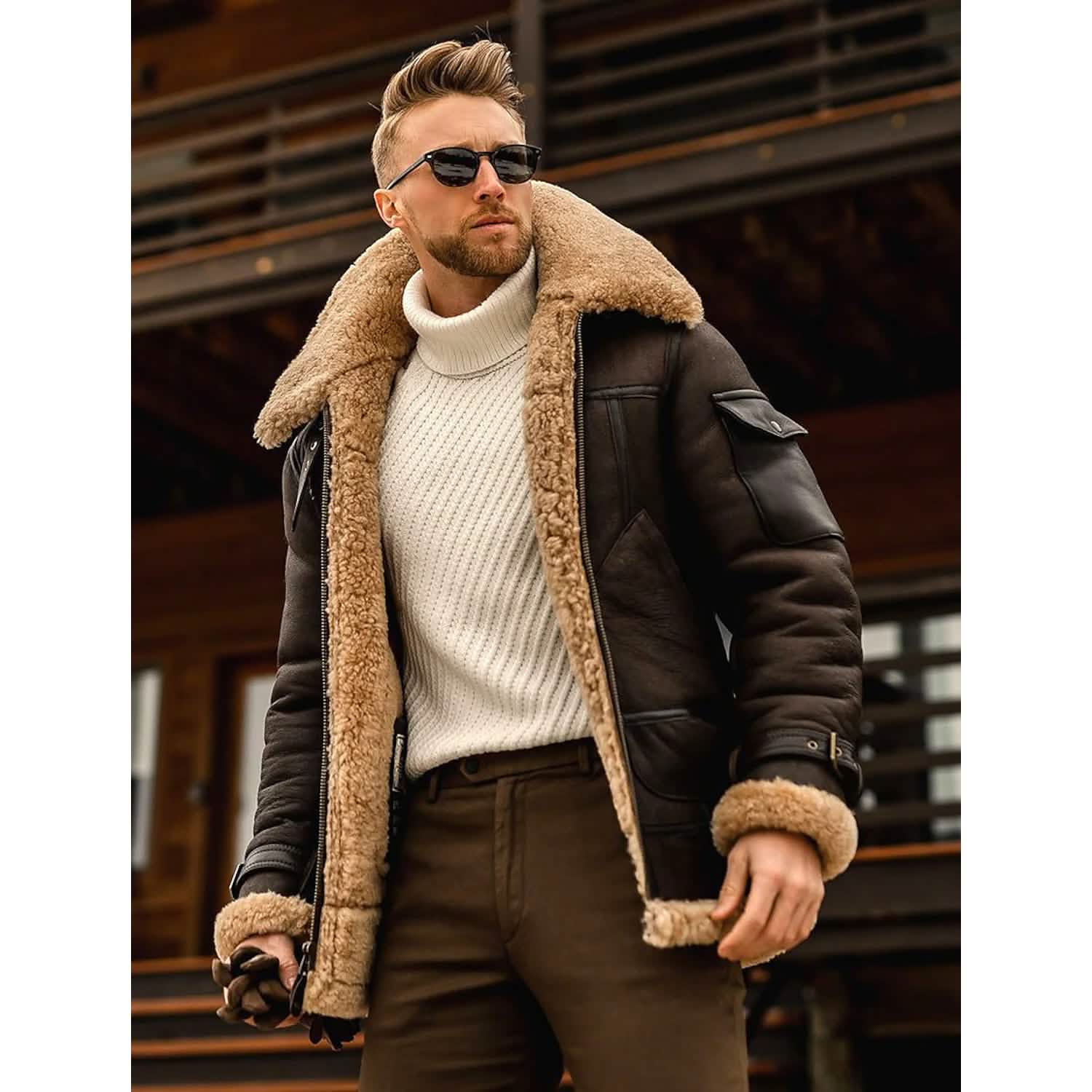 Men’s Shearling Coat Winter Jacket Men’s Shearling Coat Winter Jacket