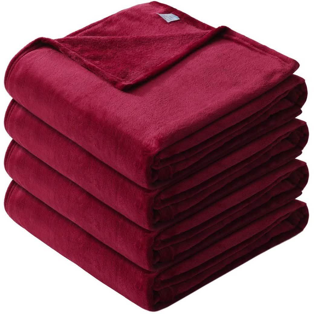 Microfiber Soft Fleece Blanket -Comfy for All Seasons – Twin Red