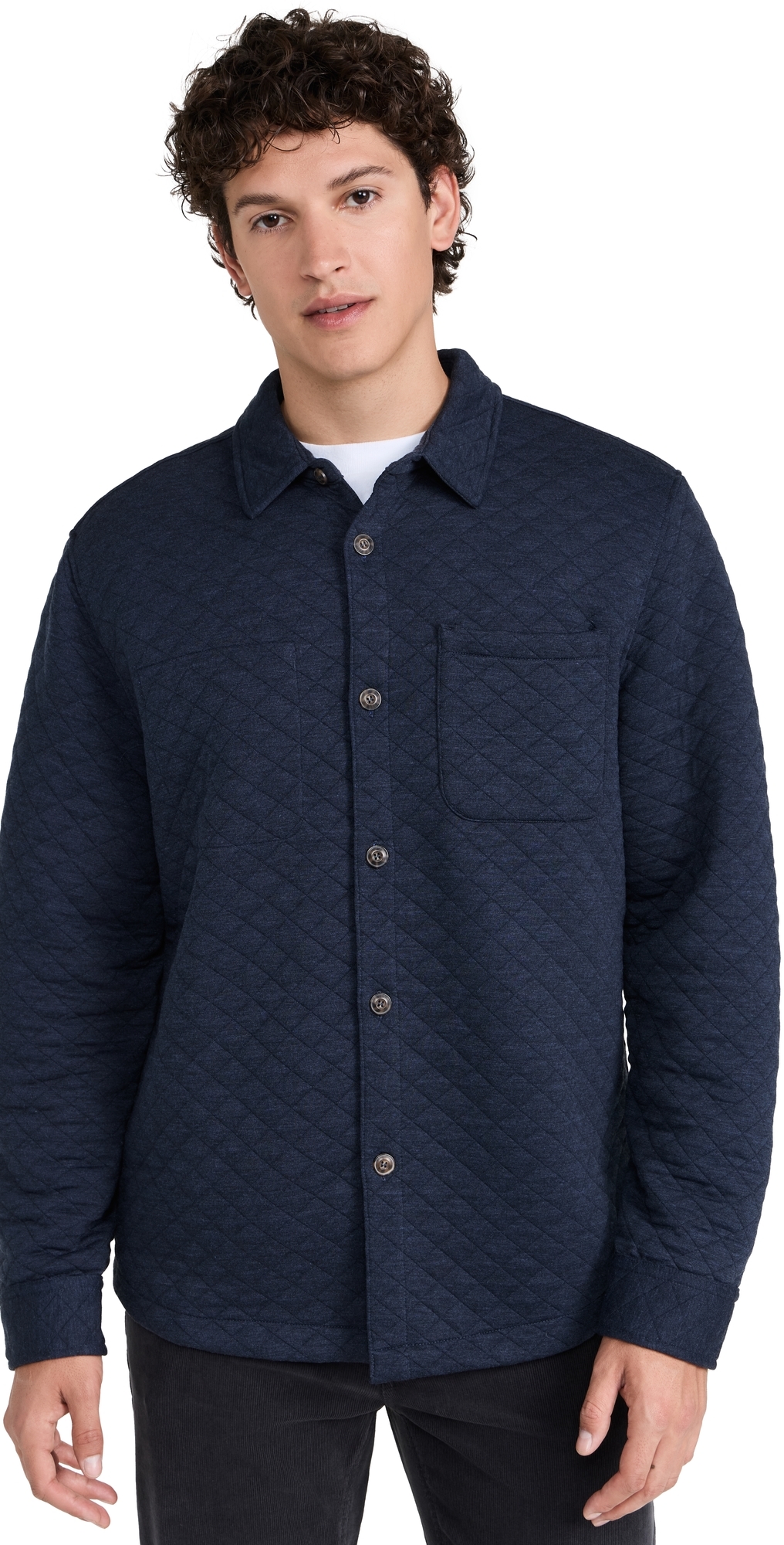Marine Layer Corbet Quilted Overshirt Navy