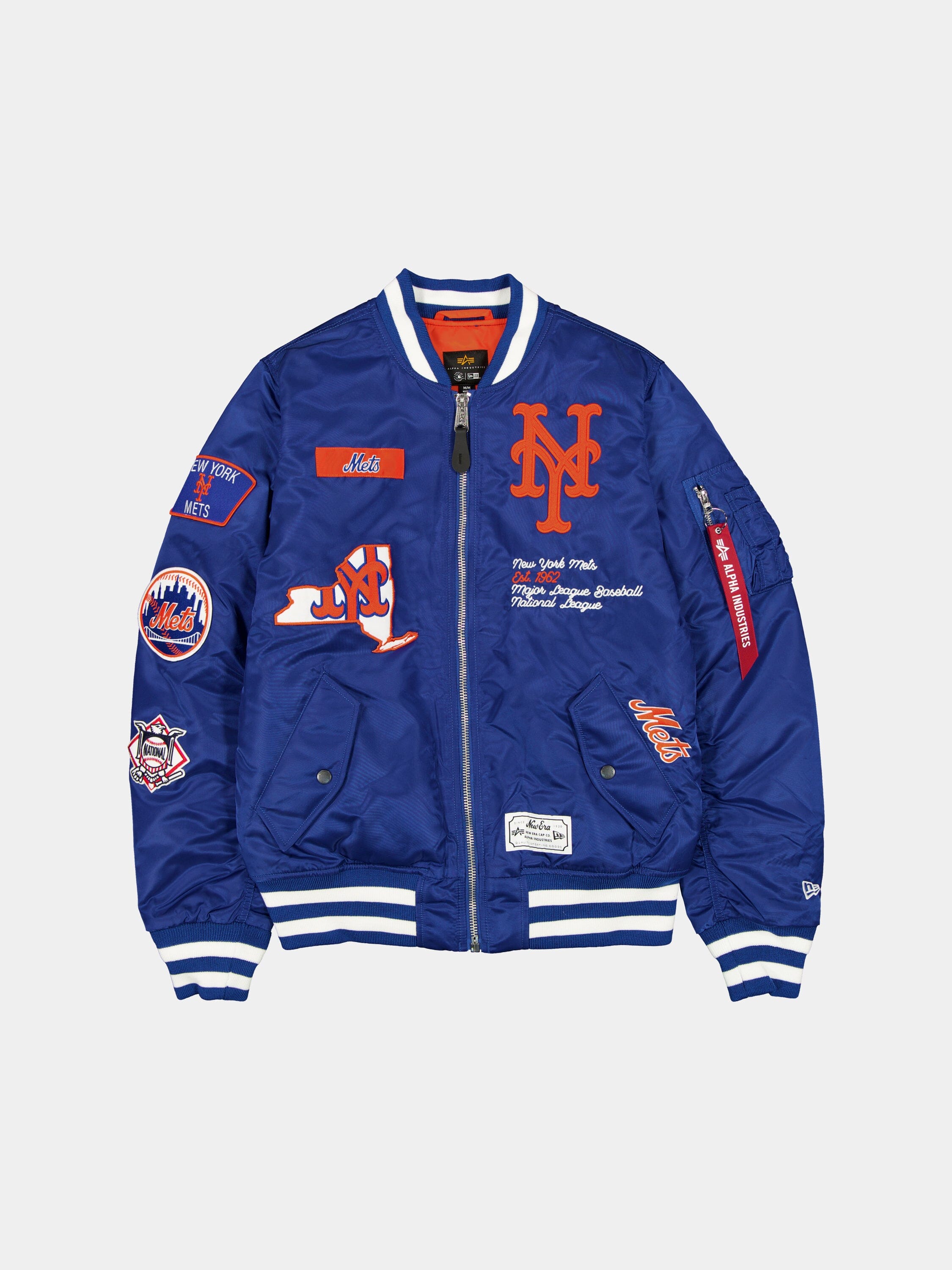 NEW YORK METS X ALPHA X NEW ERA MA- BOMBER JACKET – BLUEWHITE NEW YORK METS X ALPHA X NEW ERA MA- BOMBER JACKET – BLUEWHITE