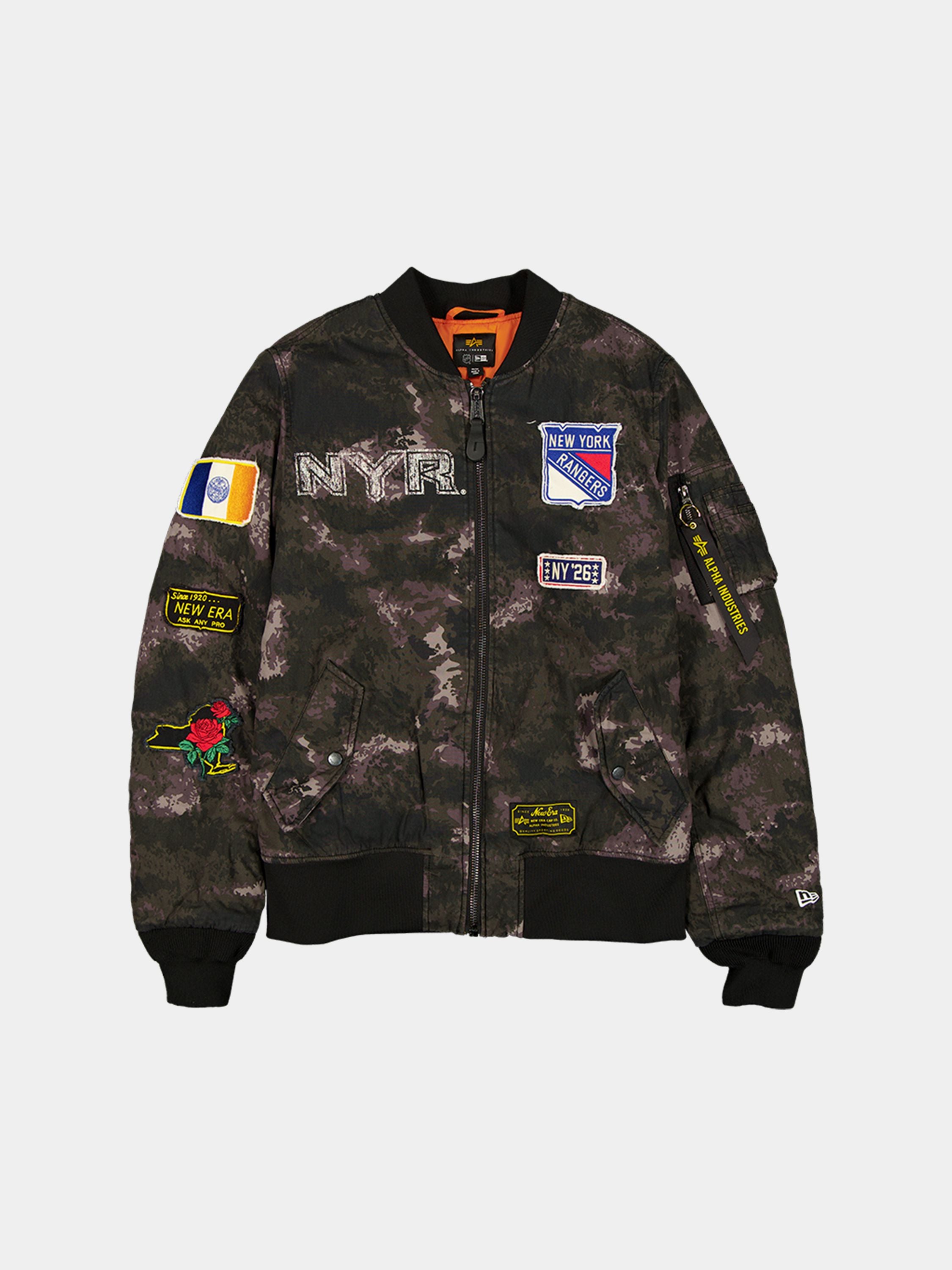 NEW YORK RANGERS X ALPHA X NEW ERA MA- BOMBER JACKET BLACK CAMO NEW YORK RANGERS X ALPHA X NEW ERA MA- BOMBER JACKET BLACK CAMO