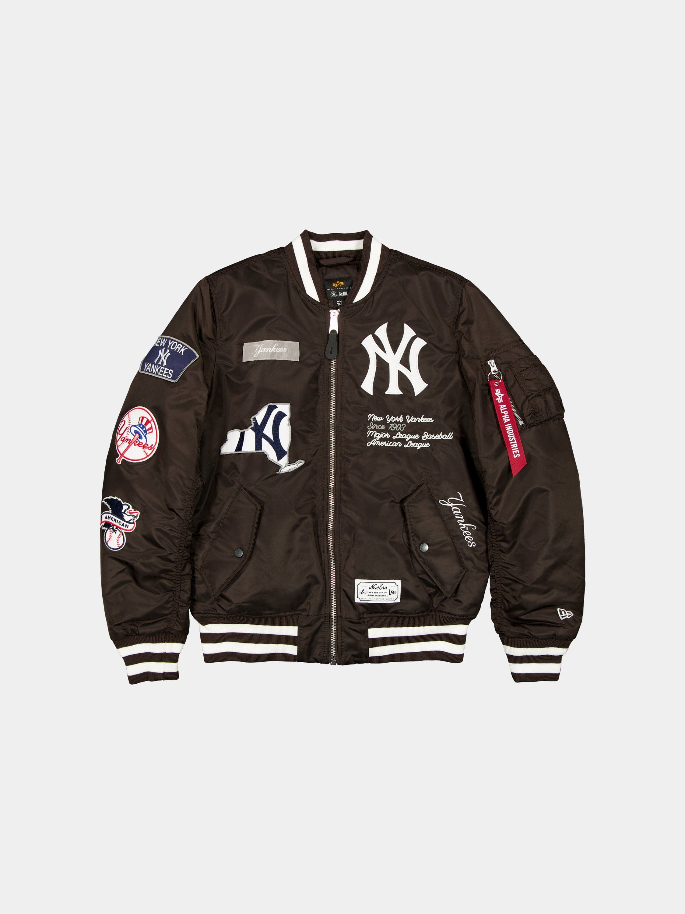 NEW YORK YANKEES X ALPHA X NEW ERA MA- BOMBER JACKET BURNT WOOD – BURNT WOODWHITE