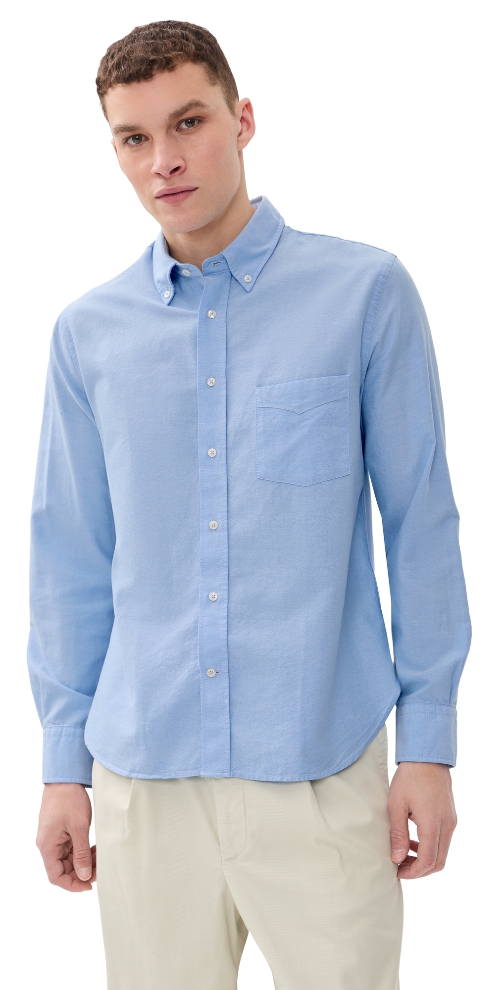 Officine Generale New Oxford Button Down Shirt Light Blue Officine Generale New Oxford Button Down Shirt Light Blue