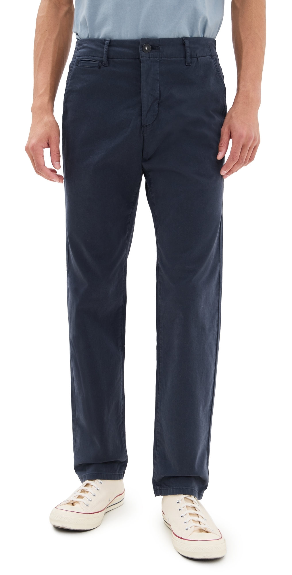 PAIGE Vincent Stretch Sateen Straight Chinos Deep Anchor