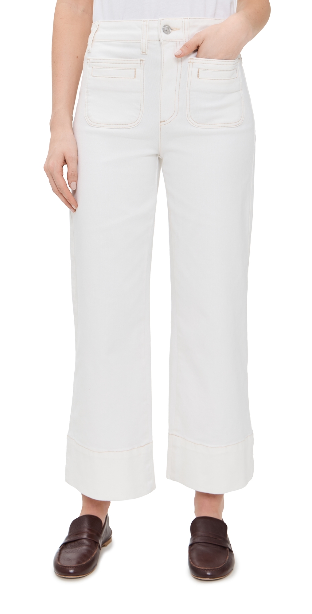 PAIGE Anessa Wide Leg Jeans Toasted Ecru PAIGE Anessa Wide Leg Jeans Toasted Ecru