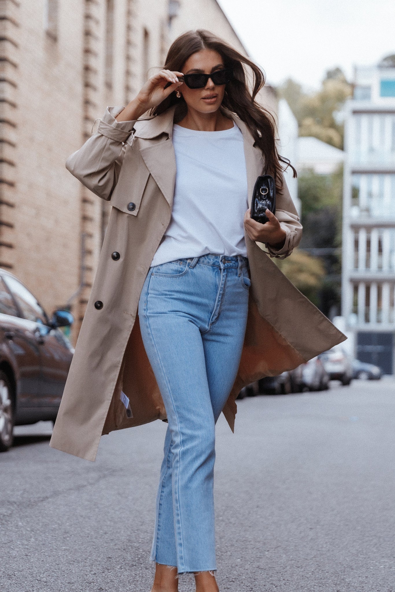 Trina Button Front Trench Coat Trina Button Front Trench Coat