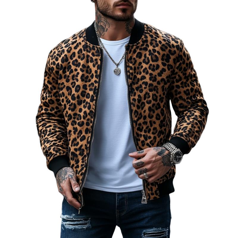 Men’s Basics Leopard Print Bomber Jacket Y Men’s Basics Leopard Print Bomber Jacket Y