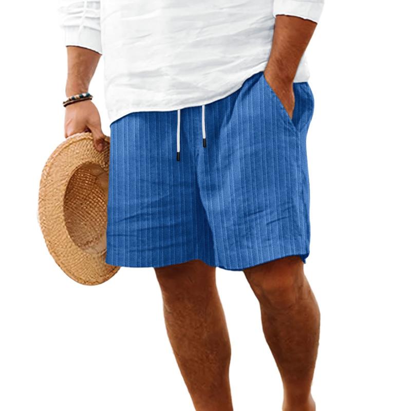 Men’s Cotton Blend Striped Beach Drawstring Shorts Y Men’s Cotton Blend Striped Beach Drawstring Shorts Y