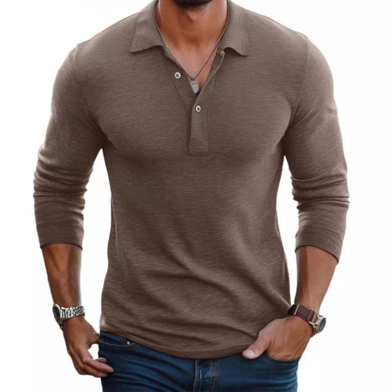 Men’s Casual Cotton Blend Lapel Slim Fit Long Sleeve Polo Shirt M Men’s Casual Cotton Blend Lapel Slim Fit Long Sleeve Polo Shirt M