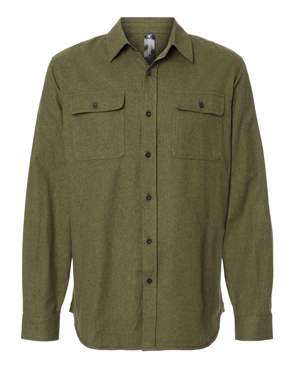 Burnside – – Solid Flannel Shirt – Army Burnside – – Solid Flannel Shirt – Army