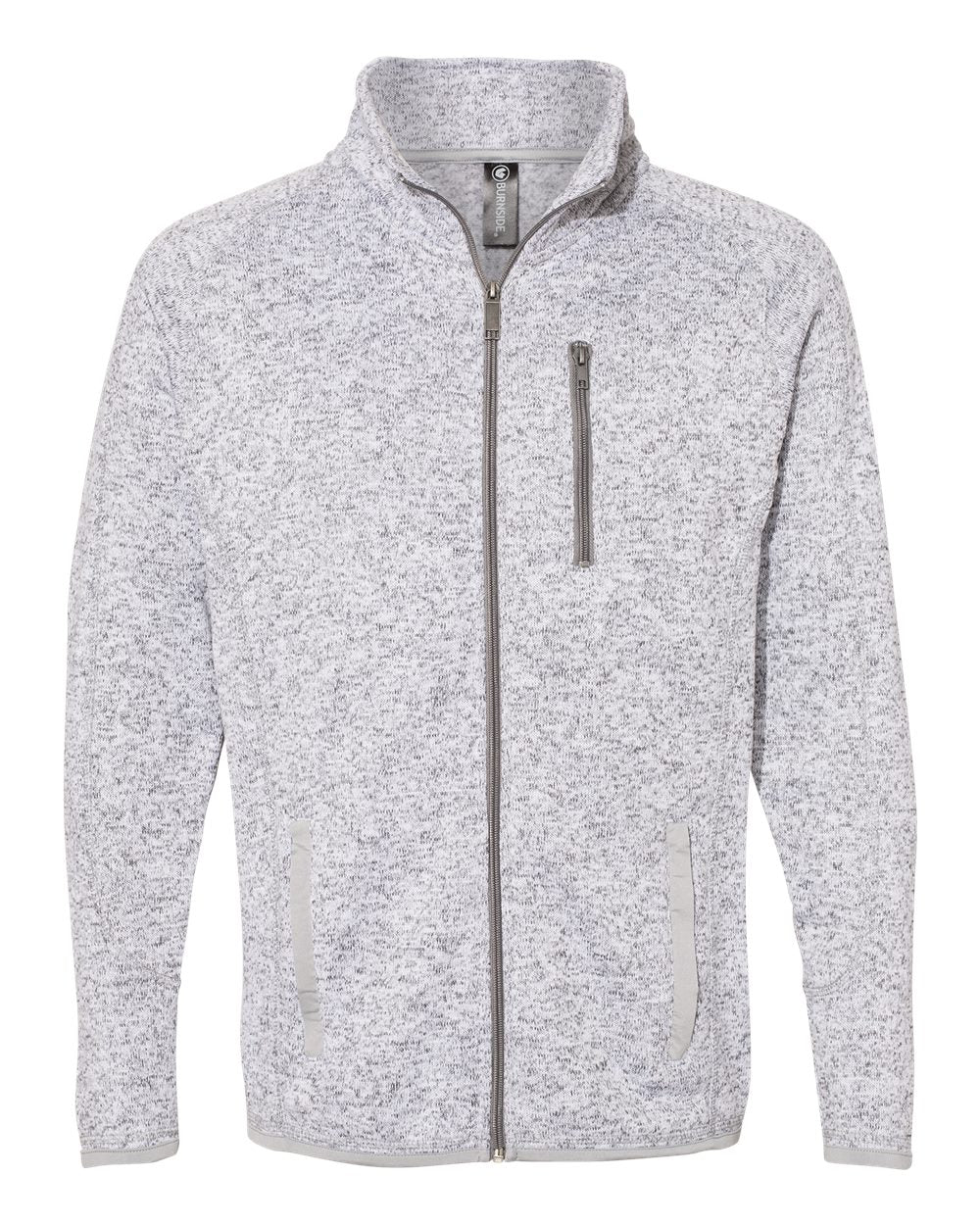 Burnside – – Sweater Knit Jacket – Heather Grey –