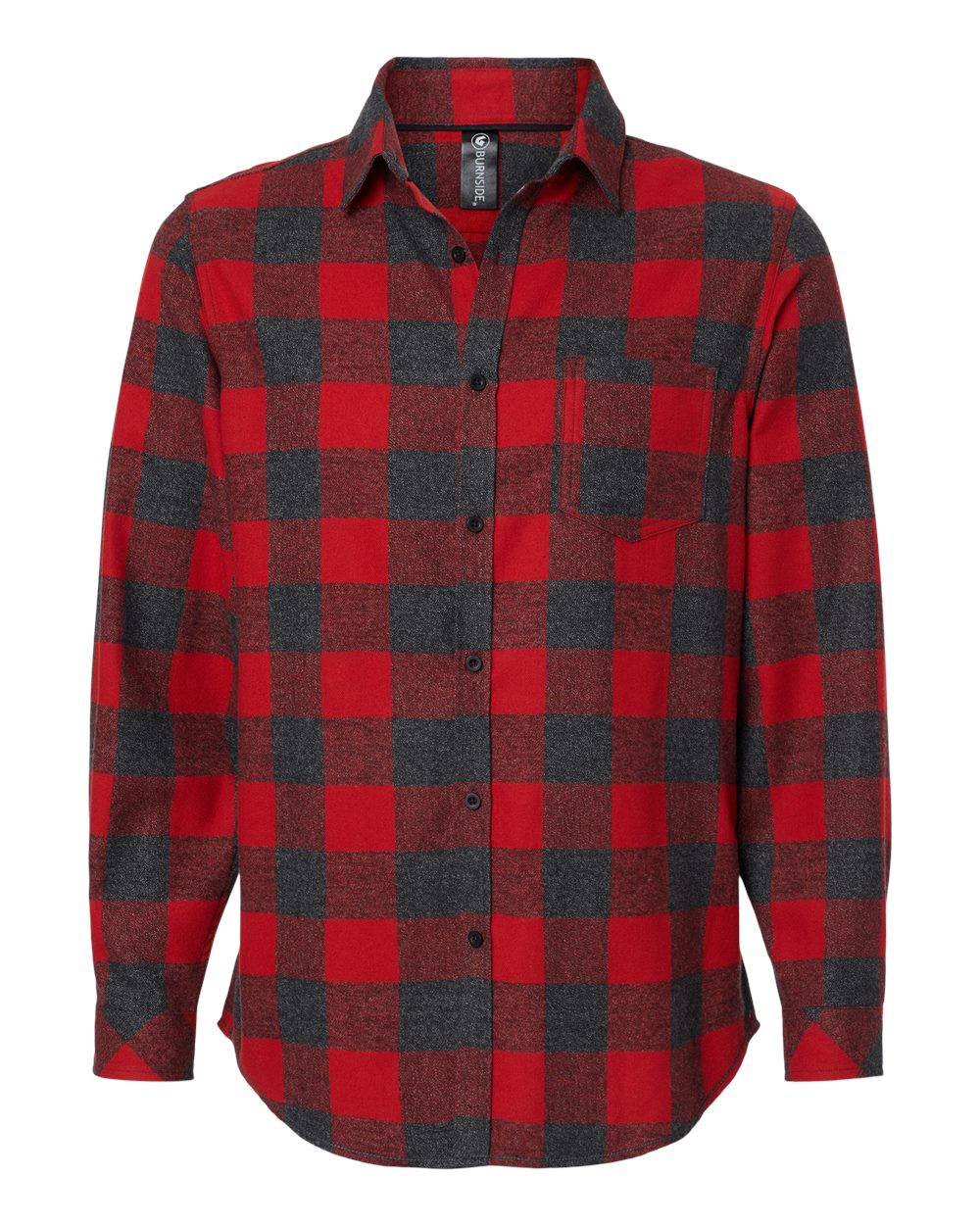 Burnside – – Open Pocket Flannel Shirt – Red Heather Black Burnside – – Open Pocket Flannel Shirt – Red Heather Black