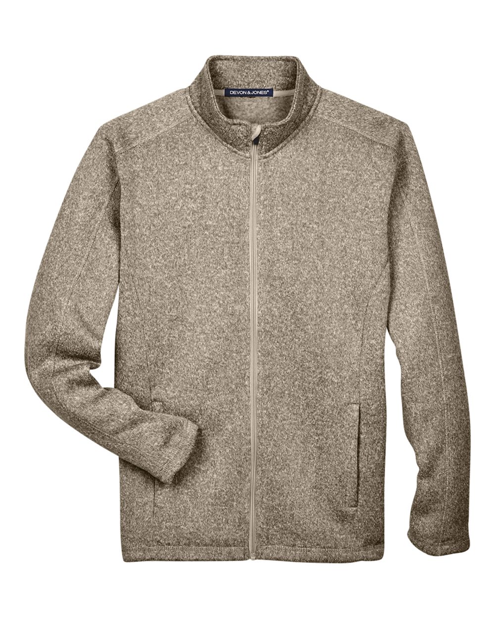 Devon & Jones – DG – Men’s Bristol Full – Zip Sweater Fleece Jacket – Khaki Heather
