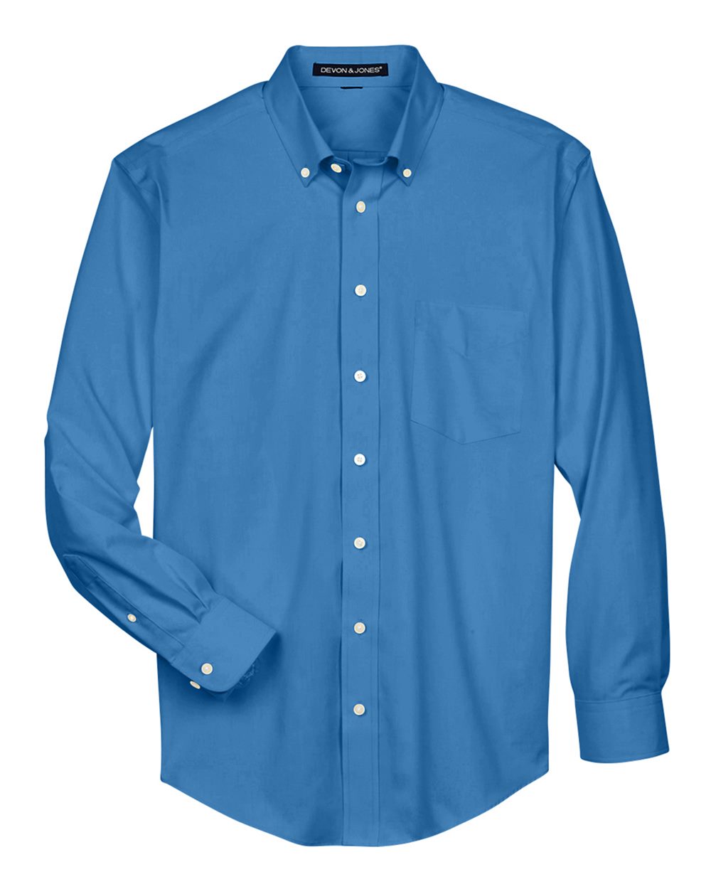 Devon & Jones – D – Men’s Crown Collection Oxford Woven Dress Shirt – French Blue –