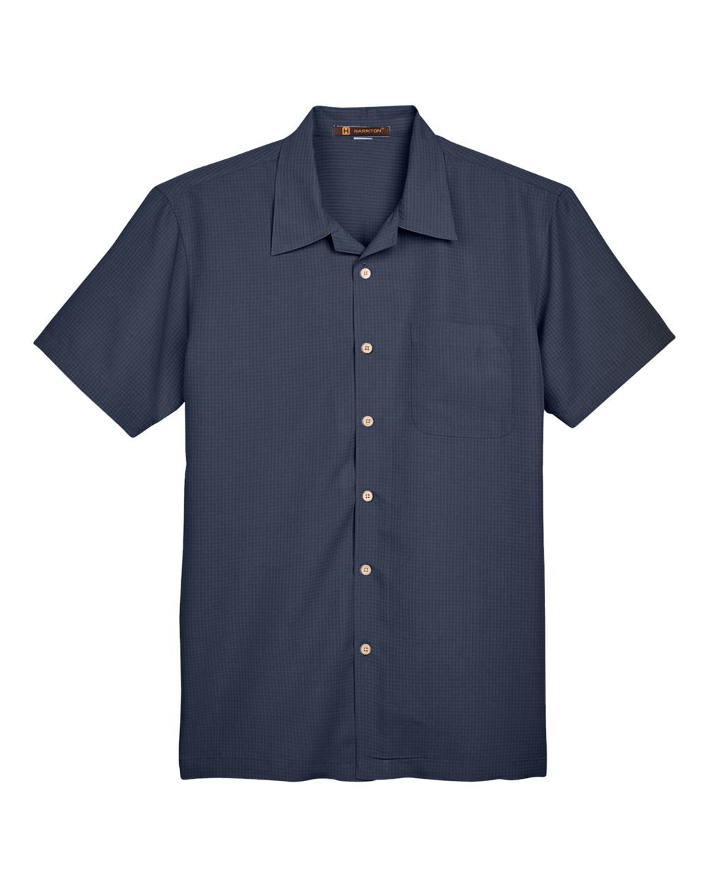 Harriton – M – Men’s Barbados Textured Camp Shirt – Navy – Harriton – M – Men’s Barbados Textured Camp Shirt – Navy –