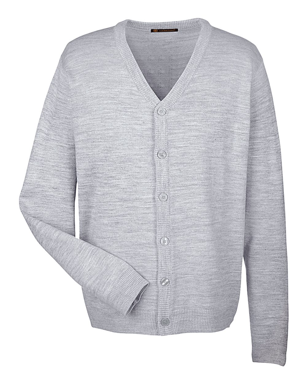 Harriton – M – Men’s Pilbloc V – Neck Button Cardigan Sweater – Grey Heather –