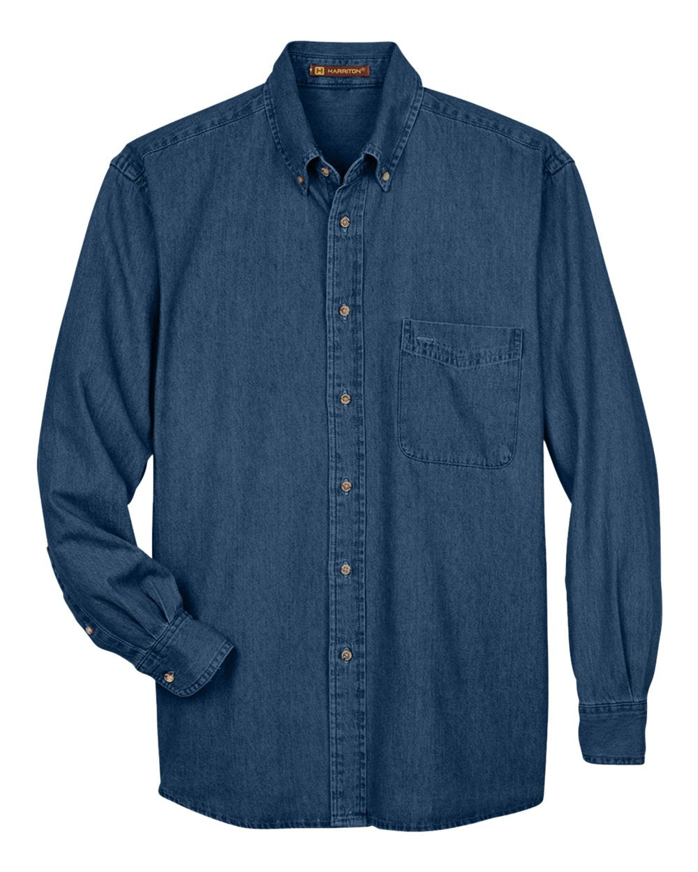 Harriton – M – Men’s Long Sleeve Denim Shirt – Dark Denim – Harriton – M – Men’s Long Sleeve Denim Shirt – Dark Denim –