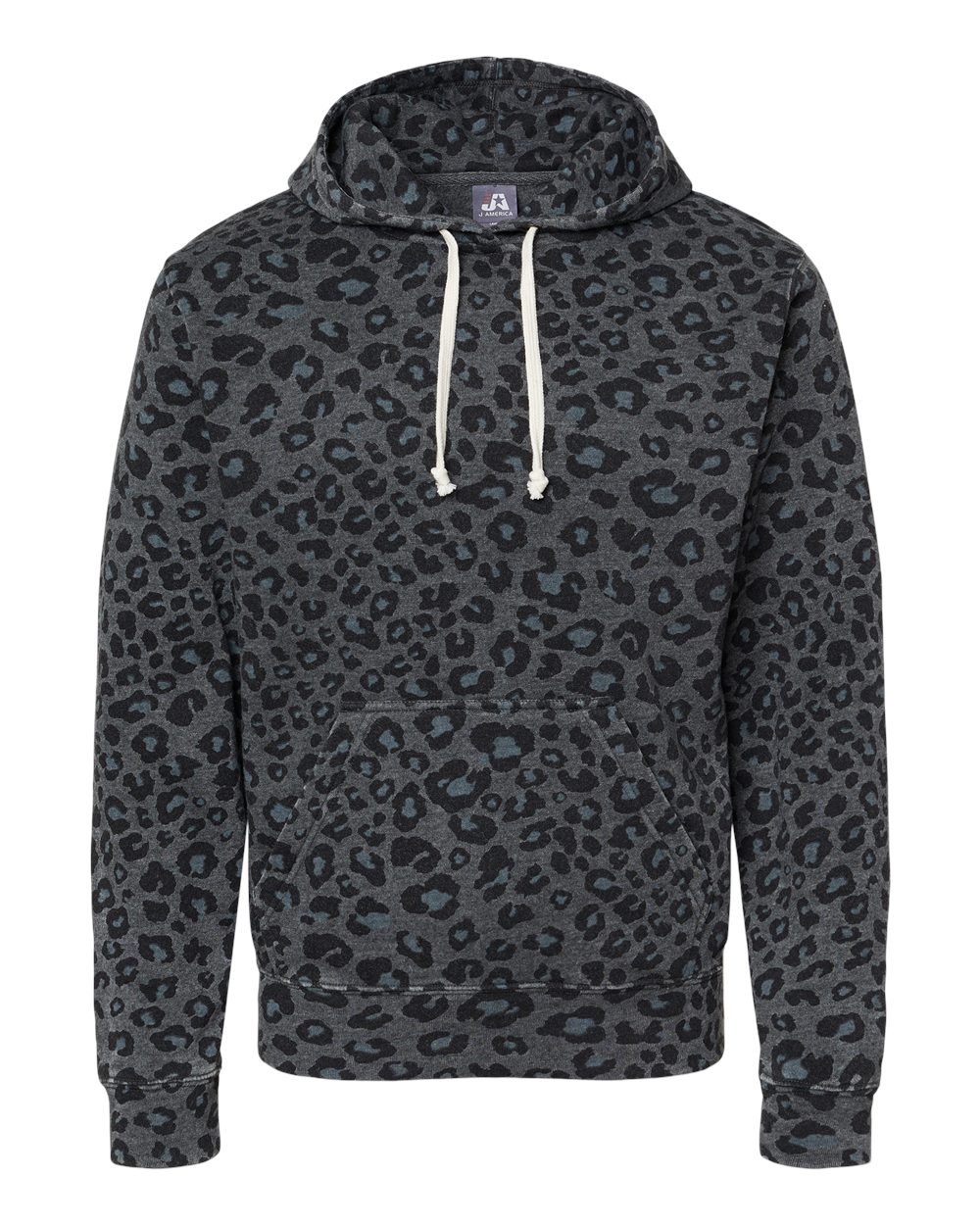 J. America – – Triblend Fleece Hooded Sweatshirt – Black Leopard Triblend – J. America – – Triblend Fleece Hooded Sweatshirt – Black Leopard Triblend –