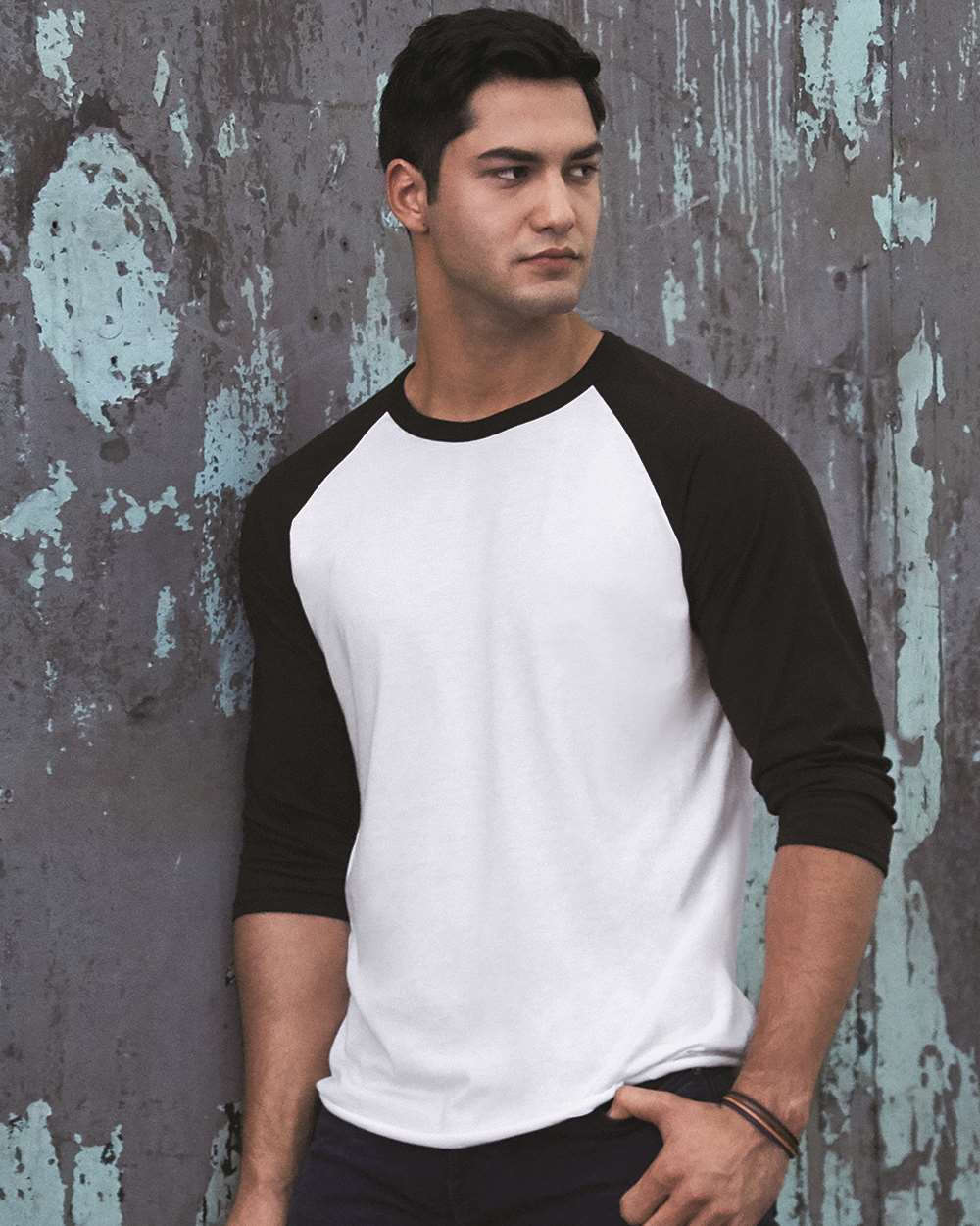 JERZEES – RR – Premium Blend Ringspun Three – Quarter Sleeve Raglan Baseball T – Shirt – White Black Ink – JERZEES – RR – Premium Blend Ringspun Three – Quarter Sleeve Raglan Baseball T – Shirt – White Black Ink –