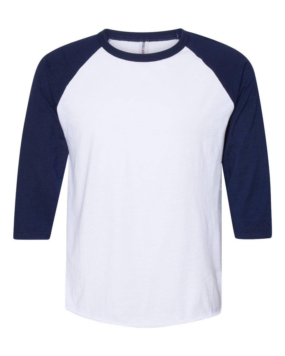 JERZEES – RR – Premium Blend Ringspun Three – Quarter Sleeve Raglan Baseball T – Shirt – White J. Navy JERZEES – RR – Premium Blend Ringspun Three – Quarter Sleeve Raglan Baseball T – Shirt – White J. Navy