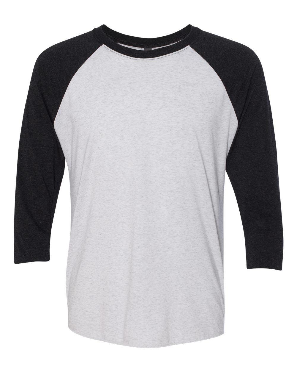 Next Level – – Triblend Three – Quarter Raglan T – Shirt – Vintage Black Sleeves Heather White Body –