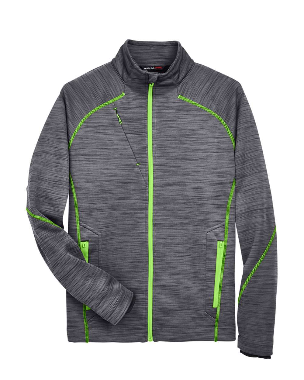 North End – – Men’s Flux Mlange Bonded Fleece Jacket – Carbon Acid Green –