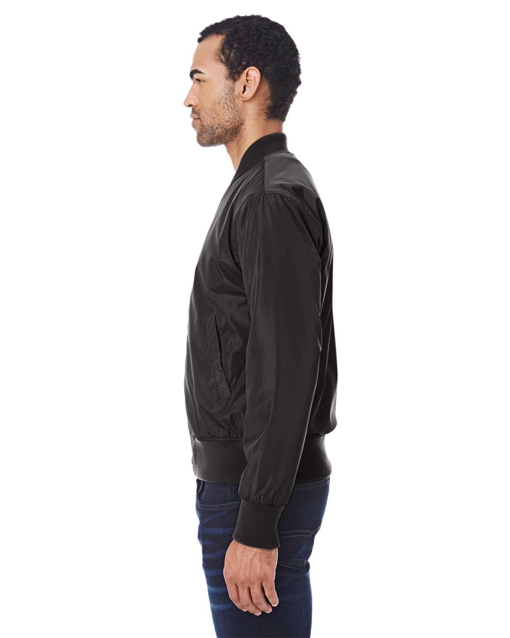 Threadfast Apparel – J – Bomber Jacket – Black Vegan Leather Threadfast Apparel – J – Bomber Jacket – Black Vegan Leather